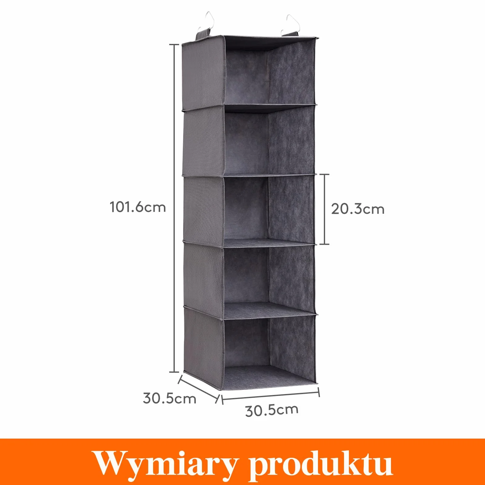 Lifewit 2-pak 5-półkowy wiszący organizer do szafy z 2 wytrzymałymi haczykami