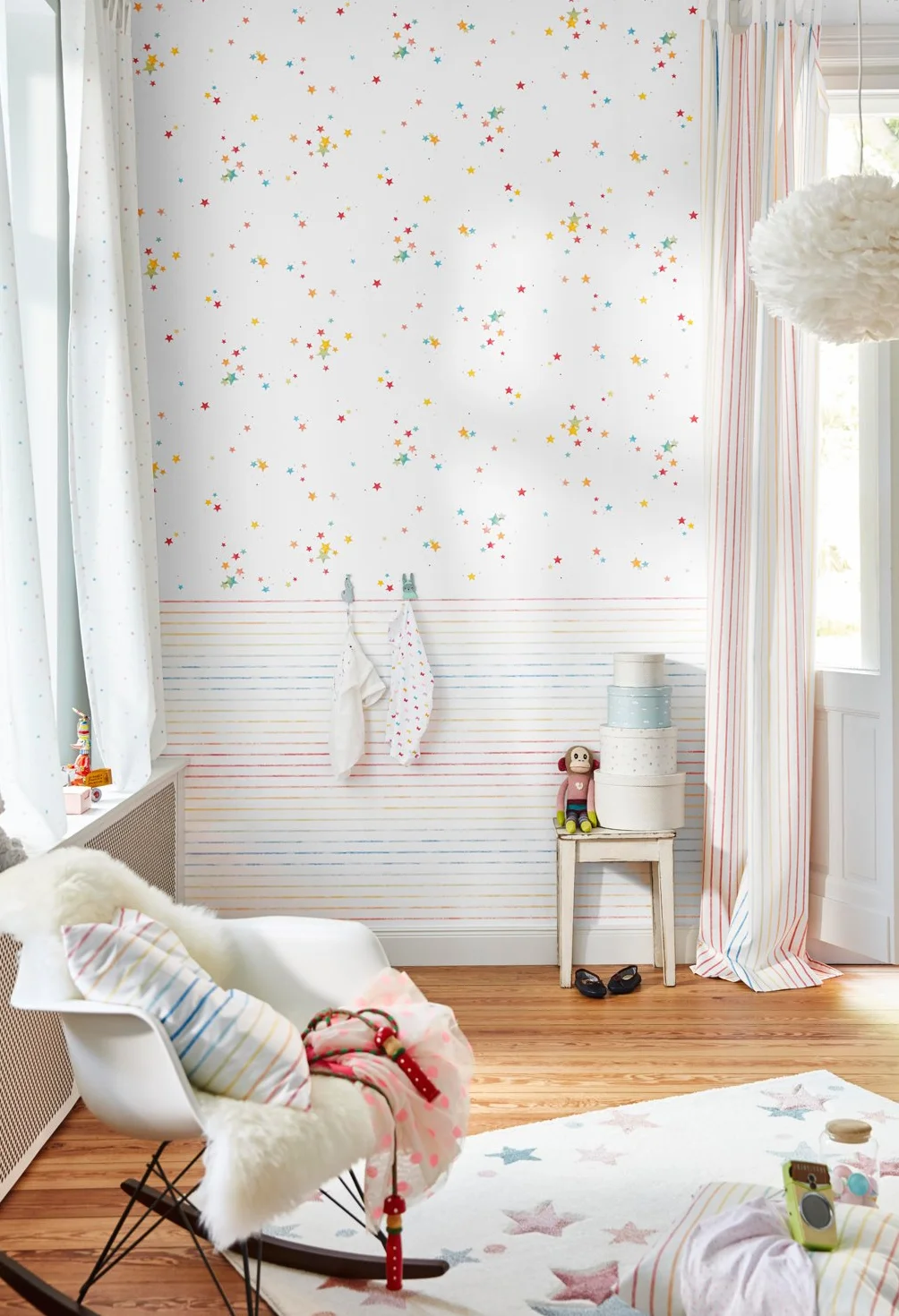 wecon home Esprit I nowoczesny dywan dziecięcy z krótkim włosiem, do pokoju dziecięcego, Jonne, ESP-4639-060, różowy, niebieski, szary, biały, (120 x 170 cm)