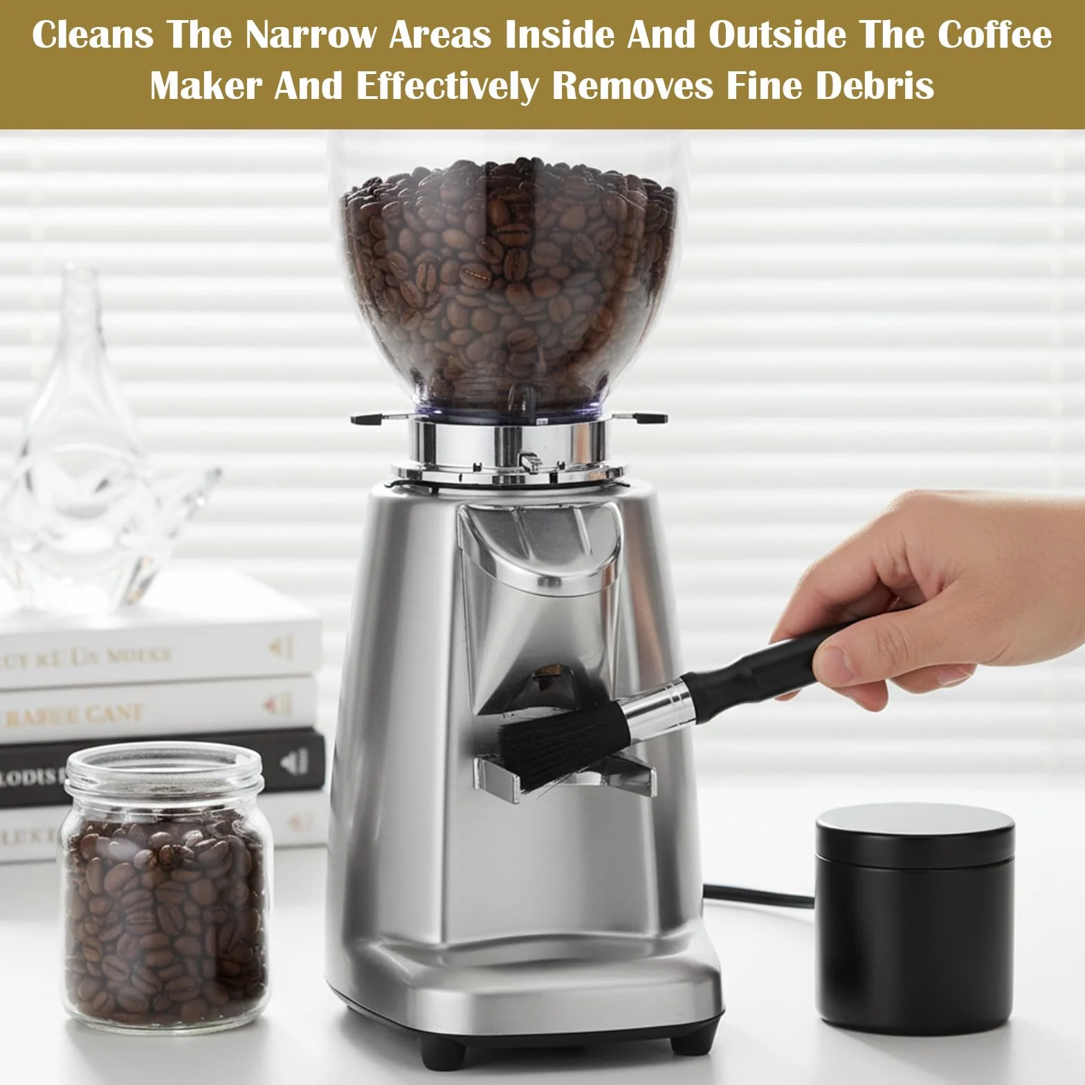2 sztuki pędzli Barista, szczotka do kawy, szczotka do czyszczenia kawy, nadaje się do czyszczenia fusów z młynków do kawy, filtrów do ekspresów do kawy i różnych przyborów kuchennych