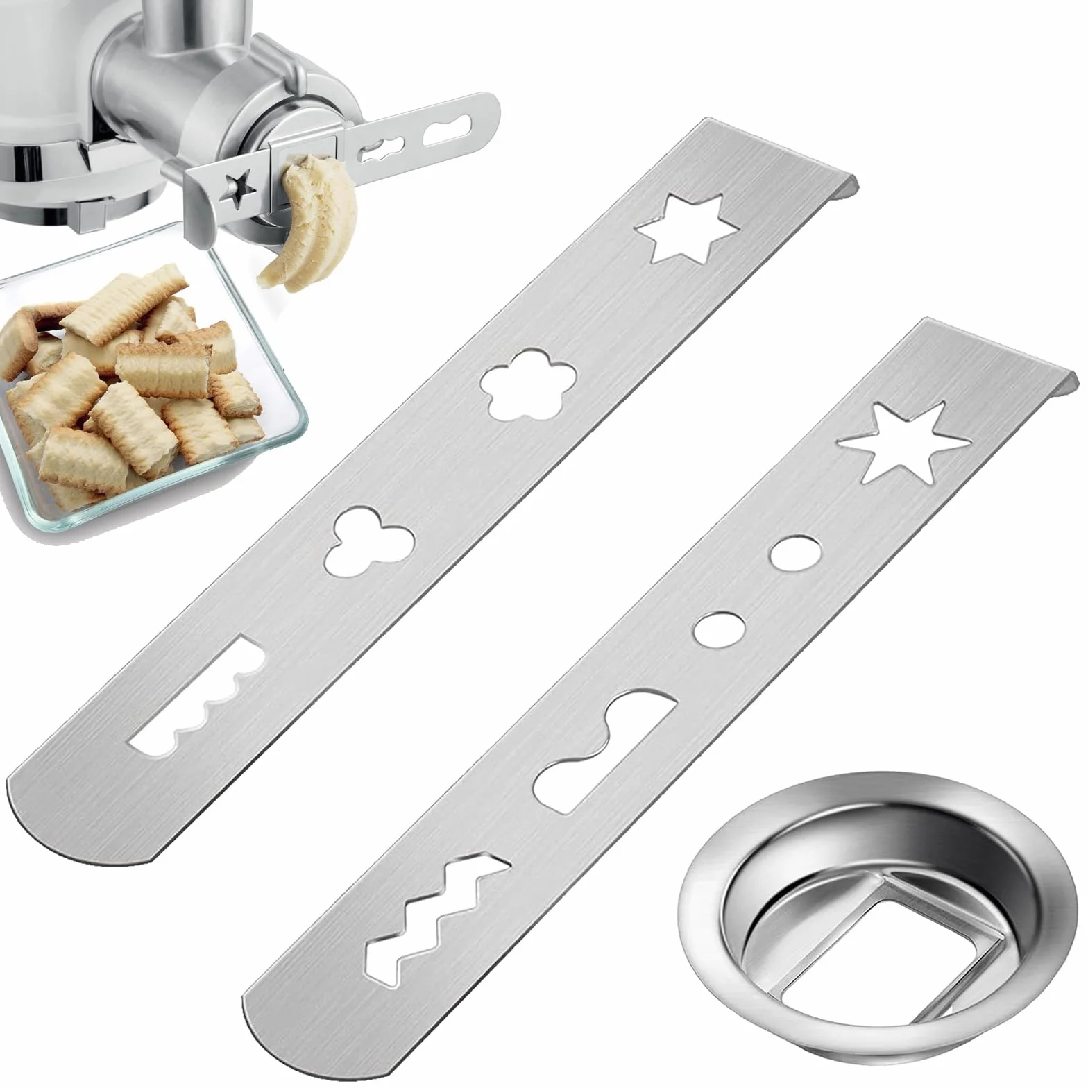 2 sztuki przystawek do ciastek 430, akcesoria do ciastek kitchenaid, nakładka do maszynki do mięsa i wypieków, stal nierdzewna, akcesoria 5/8/10