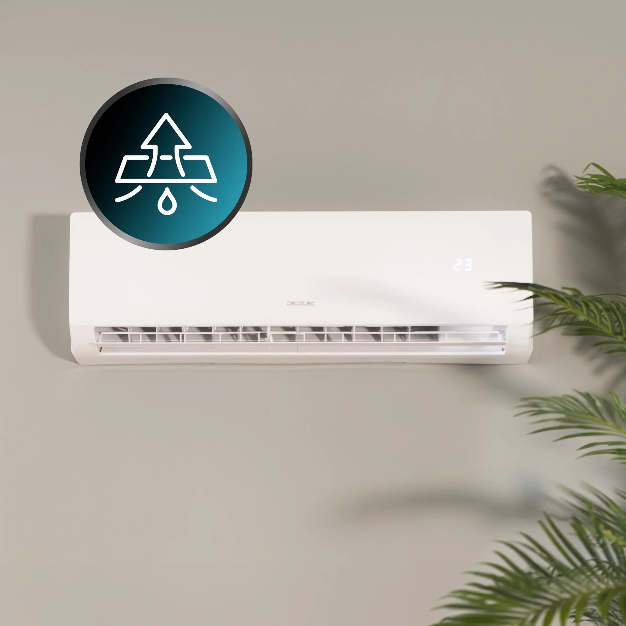 Cecotec Klimatyzacja Split AirClima 12000 Smartfresh. 12000 BTU, silnik DC, pompa ciepła, pilot, wyświetlacz LED, system inwerterowy, 5 trybów, 8 prędkości, zasięg 22 m2