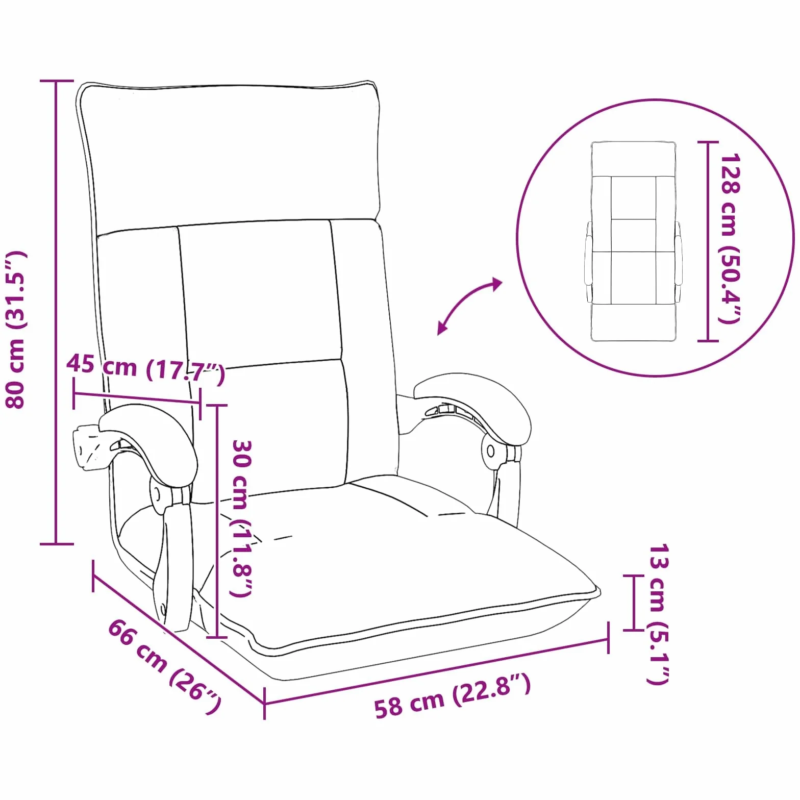 Regulowany fotel na nogi z niebieskiej tkaniny, tapicerowany z oparciem wielopozycyjnym, ergonomiczny i zajmuje mało miejsca, idealny jako krzesło podłogowe, fotel do czytania, fotel gamingowy