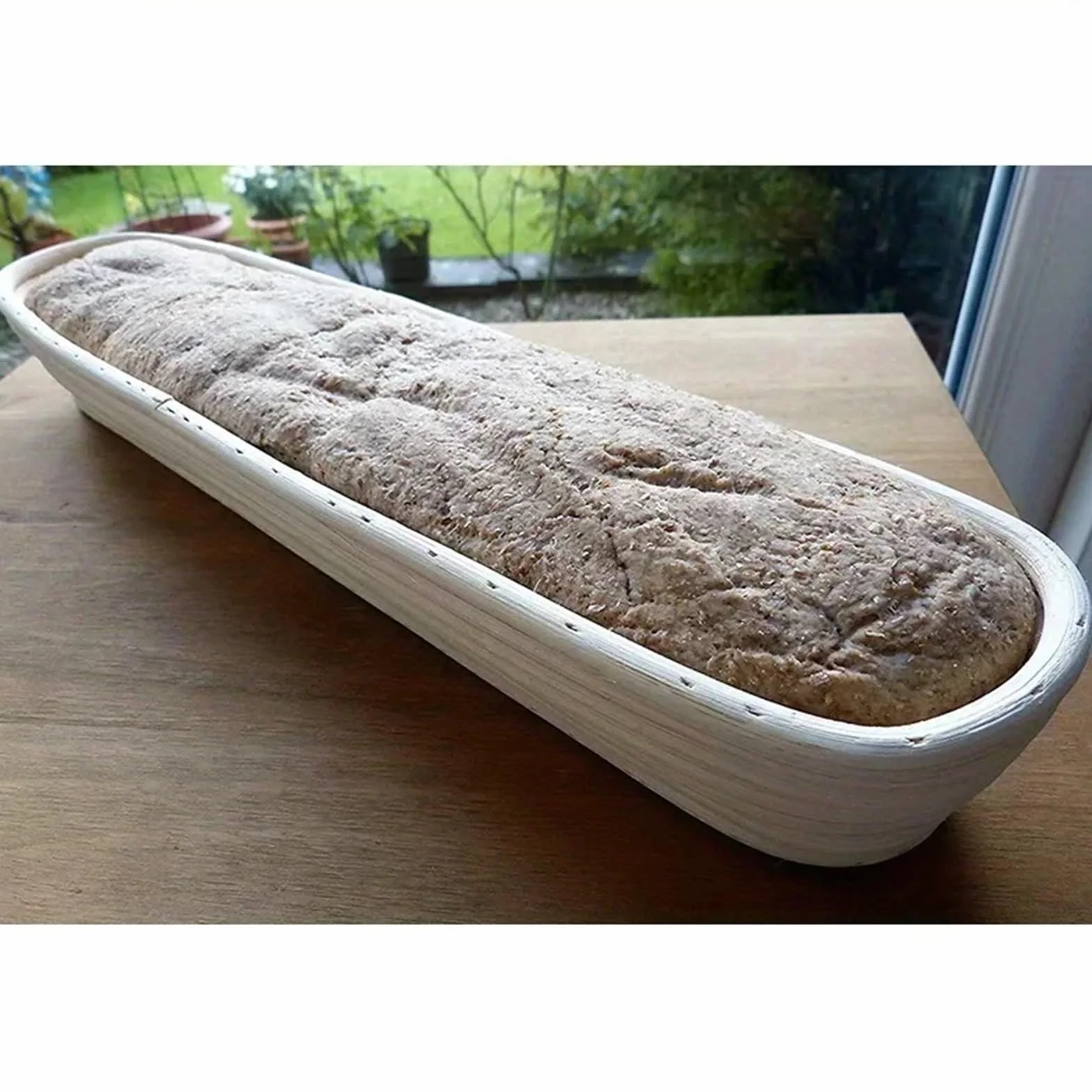 Kosz do proofingu chleba, Kosze do wyrastania chleba bagietkowego z wyściółką tkaniny Kolor drewna Wiele rozmiarów Rattan(43X9X5.5CM)