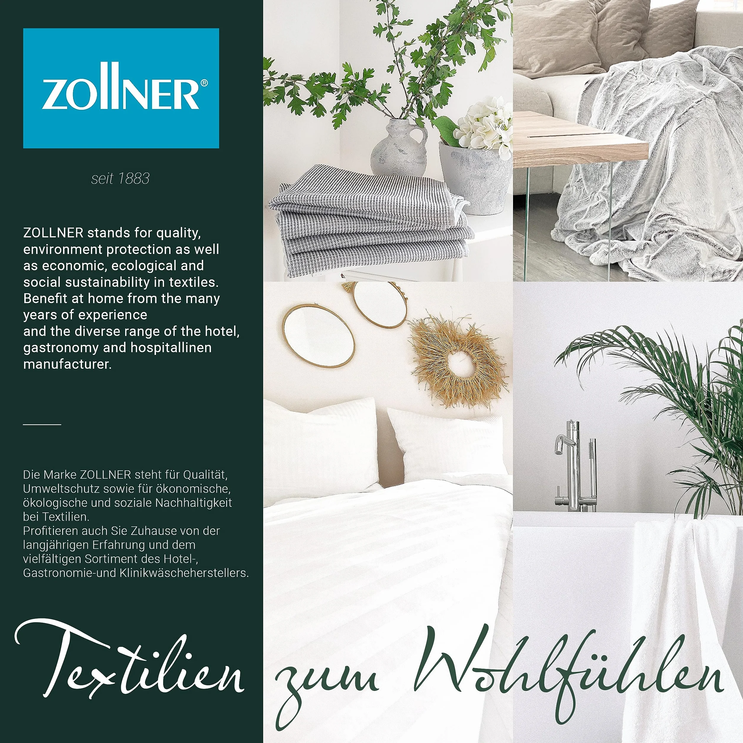 ZOLLNER Zestaw 6 ręczników z 5 paskami głębokimi, 50 x 70 cm, bawełna, czarny