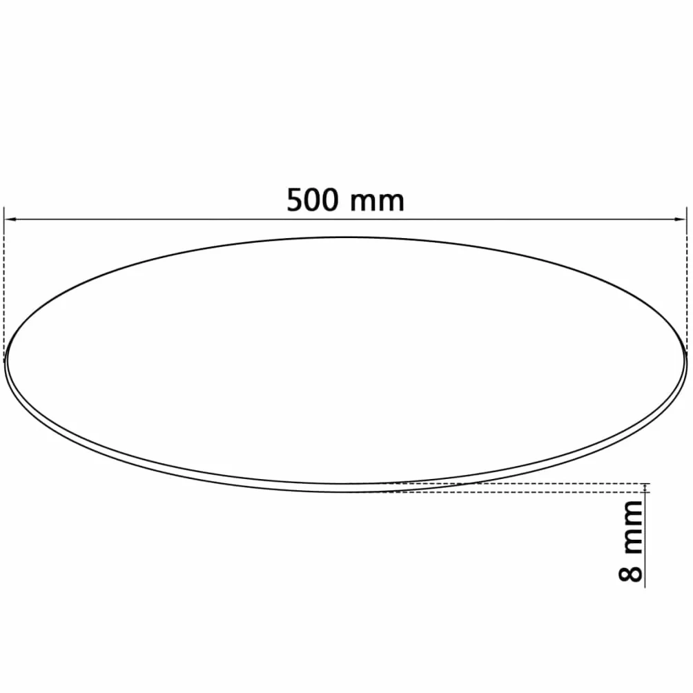 vidaXL Blat stołu szklany okrągły 500 mm