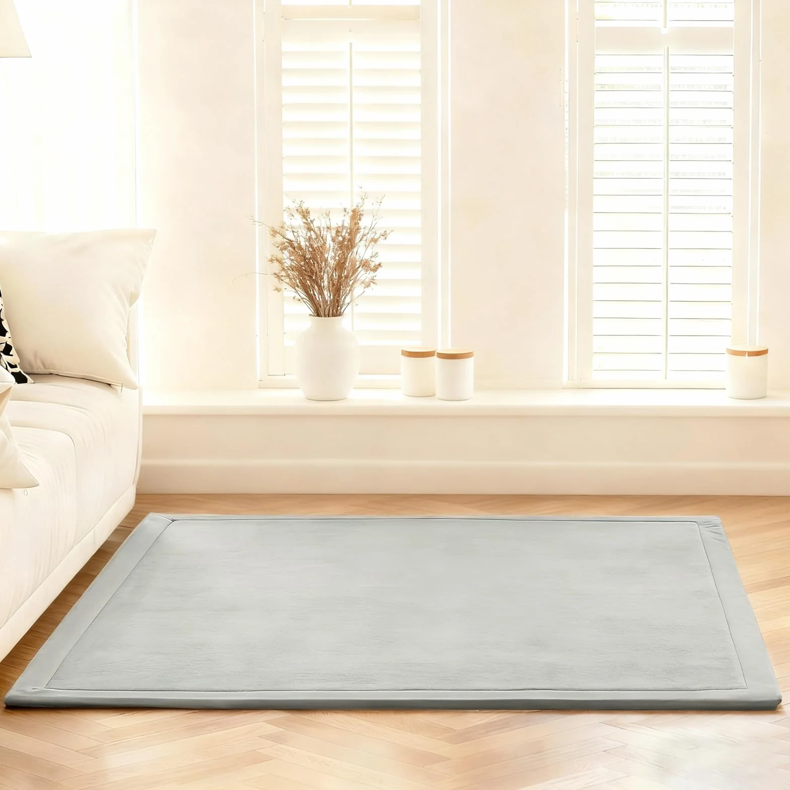 Mata do Zabawy dla Dziecka Wkładka do Kojca 2cm Grubo Wyściełana Mata do Raczkowania 200 x 300 cm Antypoślizgowa Mata do Zabaw dla Dzieci