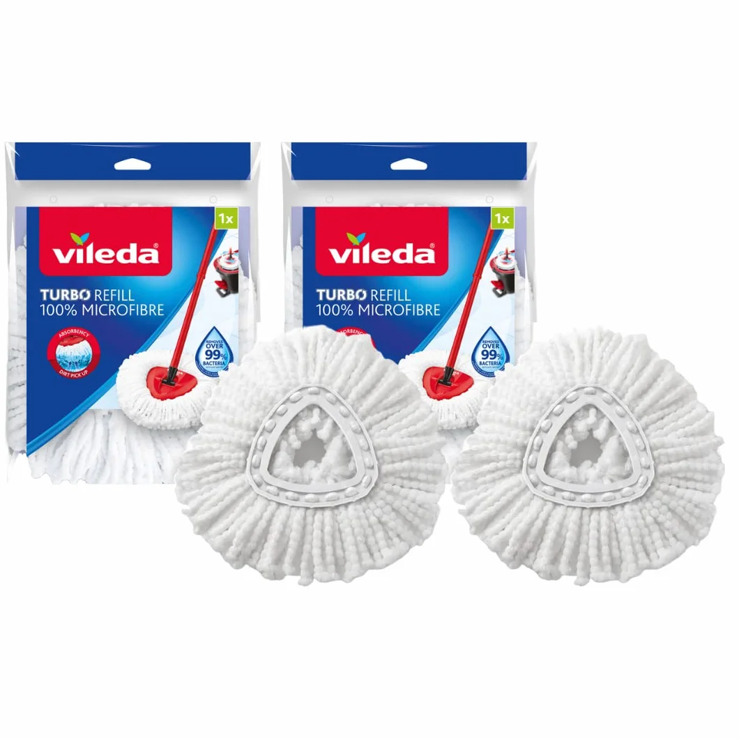 Vileda Turbo Refill 160504 Ścierki do Mopa, Biały, 2 szt.