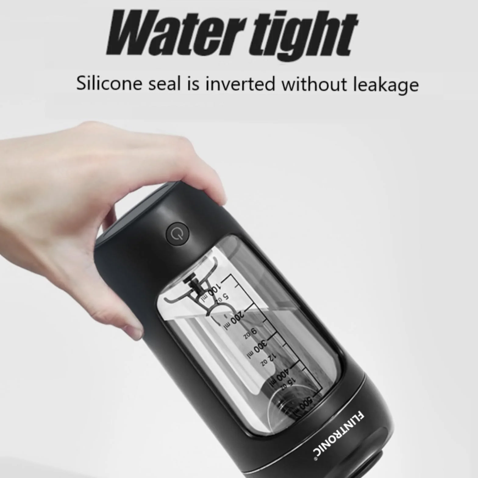 flintronic 650 ml, elektryczny shaker proteinowy, 650 ml, automatyczny mikser białek, napełniany przez USB C, do koktajli proteinowych, bez BPA