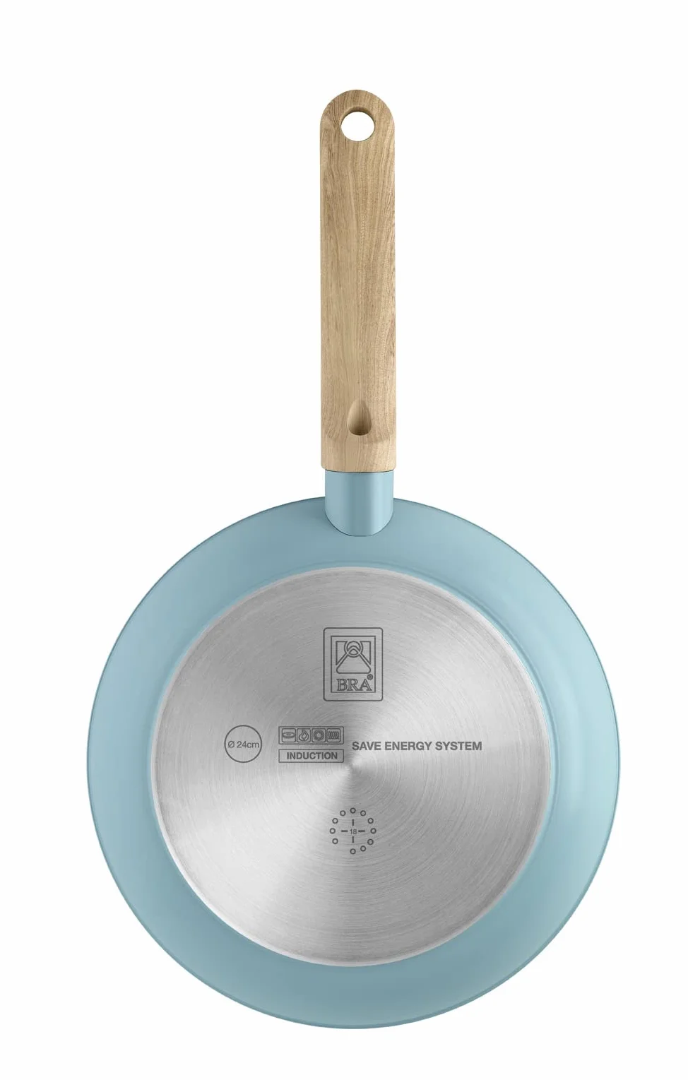 BRA NORDIK zestaw patelni 20-24-28 cm, kute aluminium z nieprzywierającą powłoką, nadają się do wszystkich rodzajów kuchenek, w tym indukcyjnych, turkus