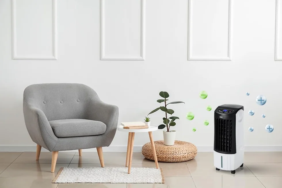 HAXON ROX klimator ewaporacyjny 12 l, 1000 m³/h, jonizacja, nawilżacz i wentylator, pilot, timer 24 h, funkcja SWING, chłodzenie powietrza do domu i biura