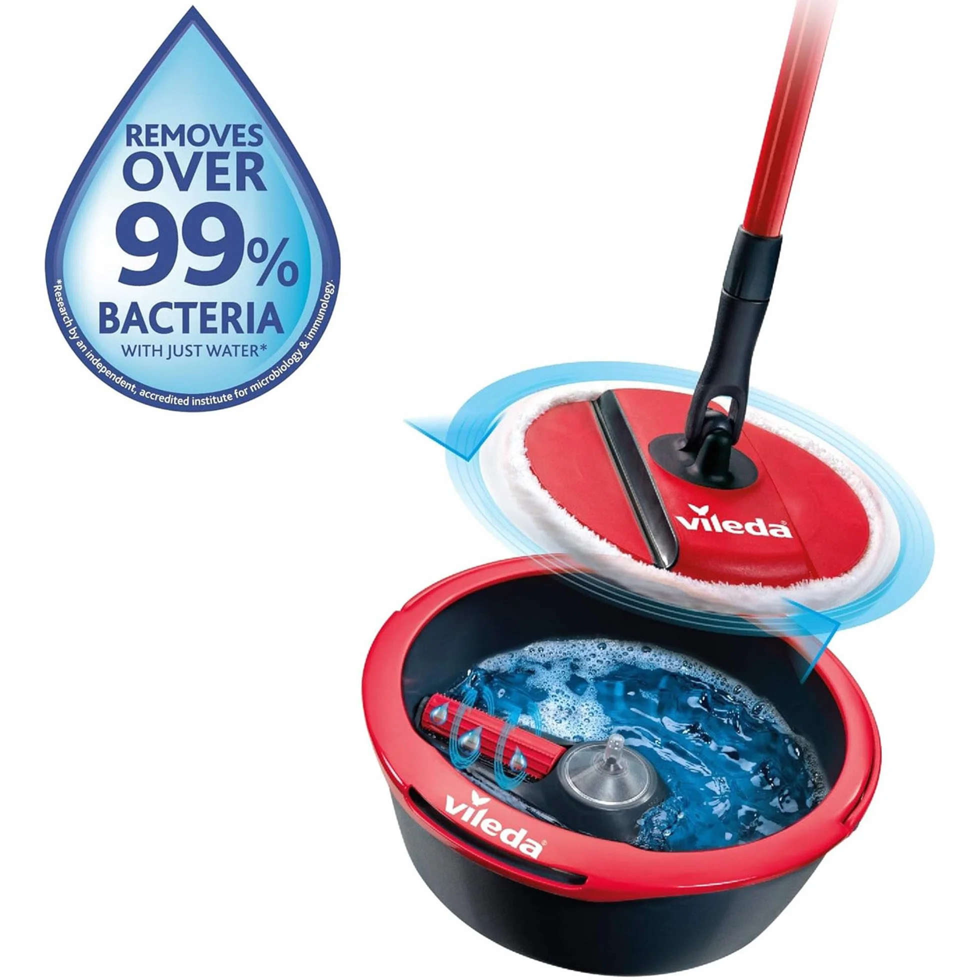Vileda Spin & Clean Zestaw Mop i Wiadro 10 l Czarny Czerwony
