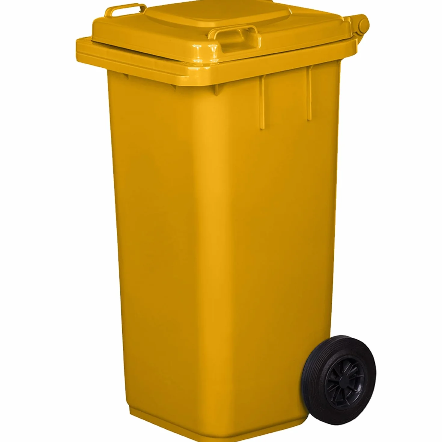 JESTIC Kosz na śmieci z pełnymi gumowymi kółkami do recyklingu Tri Selective Garage Top XXL (120 litrów, żółty)