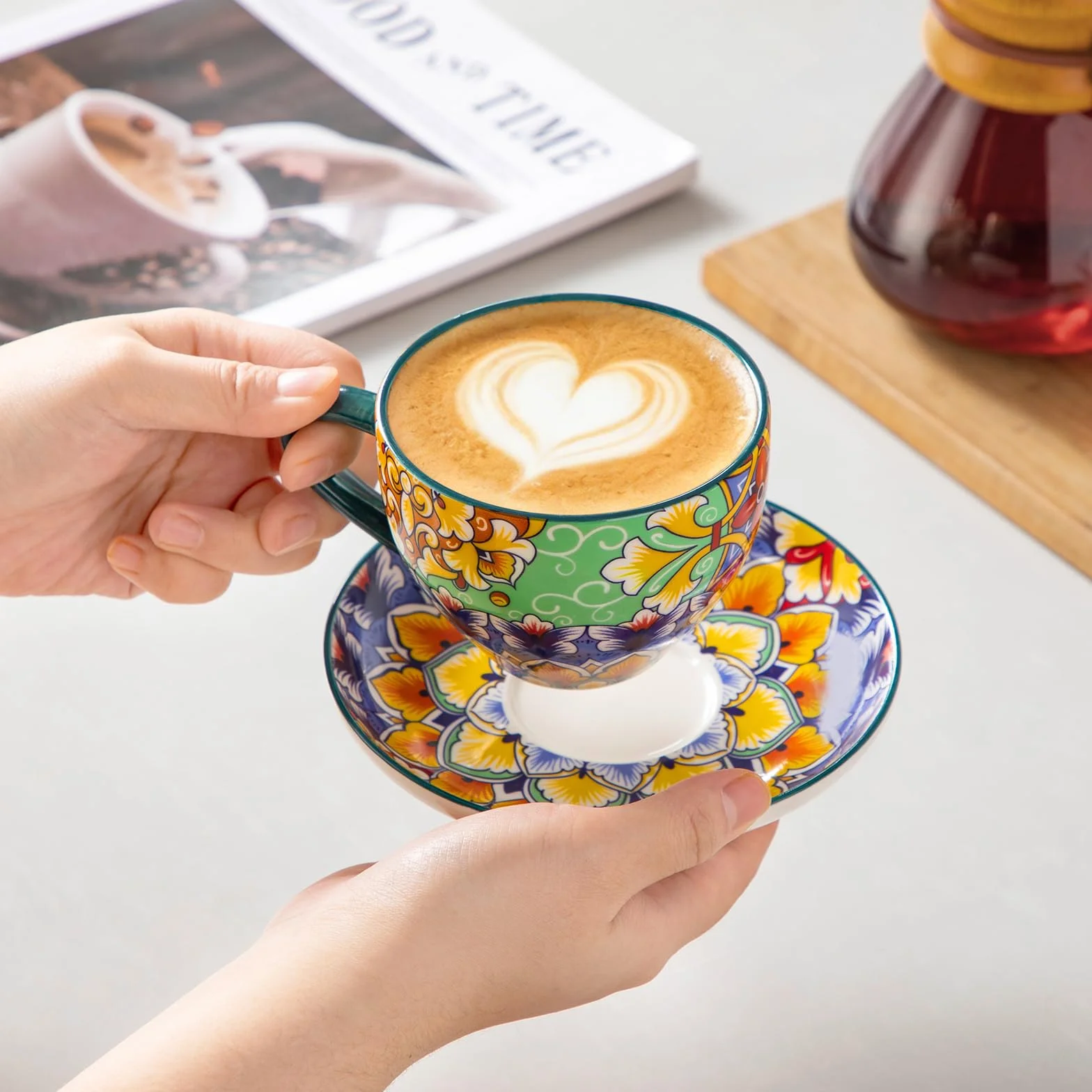Vancasso SIMI filiżanki do cappuccino ze spodkami, zestaw 6 sztuk