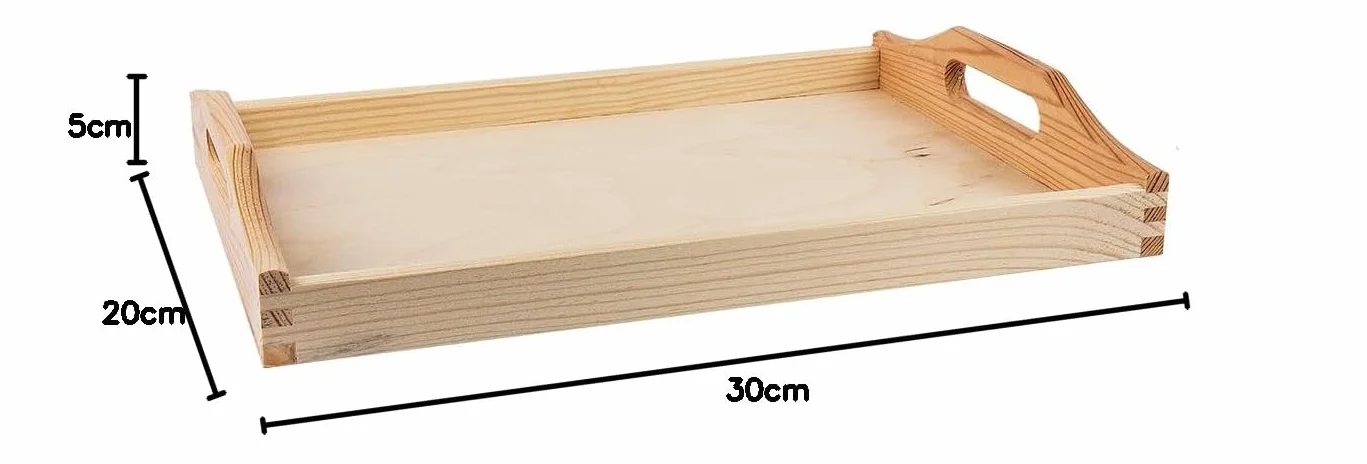 Ideen mit Herz Holztablett | unbehandelt | 30 cm x 19.5 cm x 5 cm