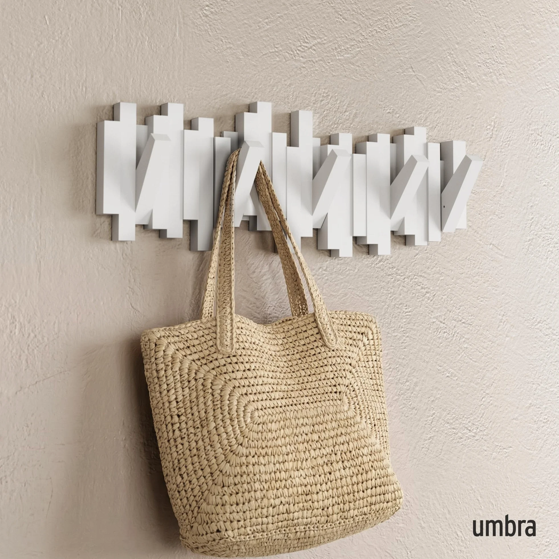 Umbra Rem Wieszak Biały 19-1/8" x 7-1/8" x 1-1/8" h