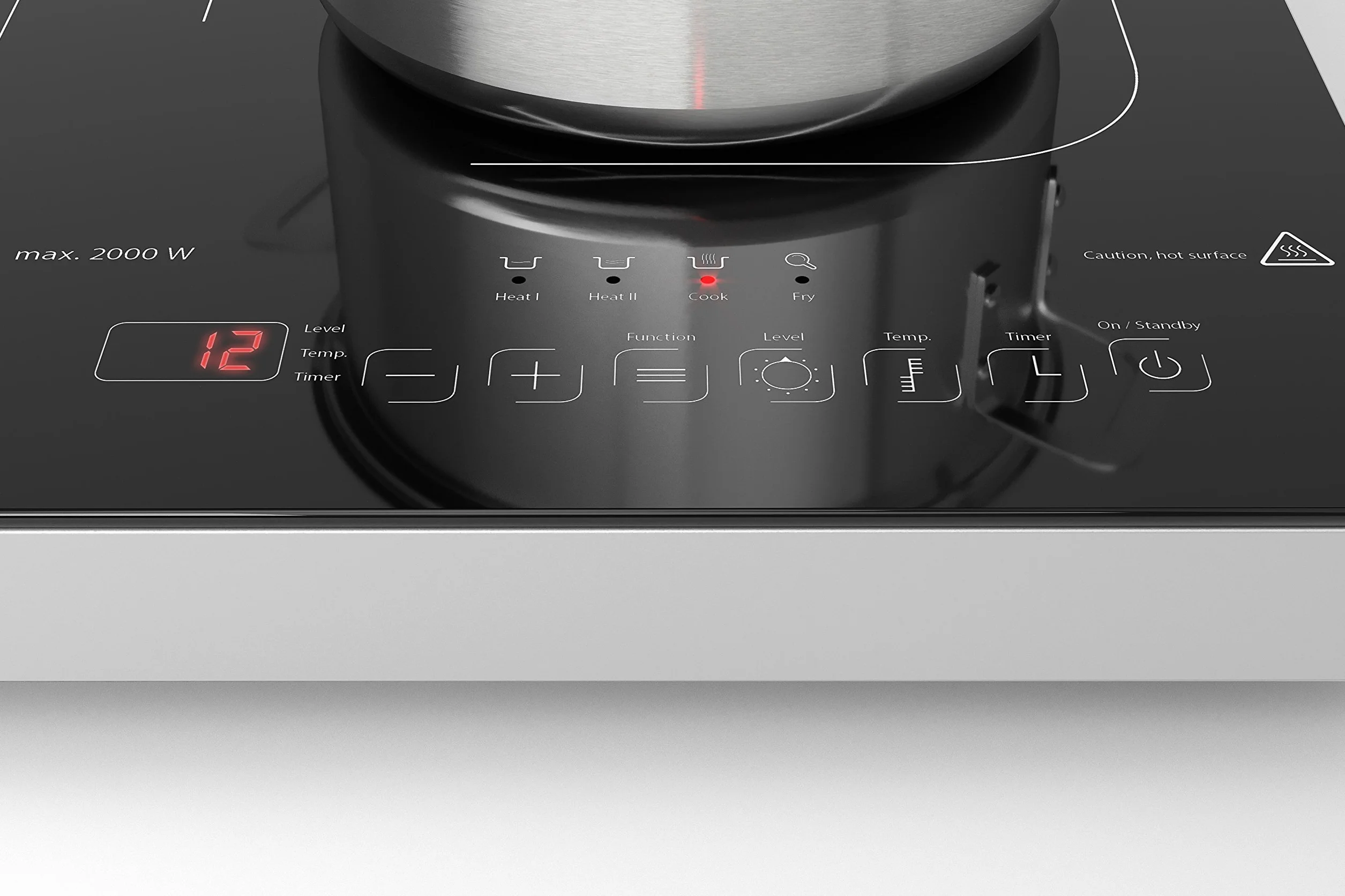 CASO ProGourmet 3500 Podwójna mobilna płyta indukcyjna, 3500 W Powersharing, 60-240°C, 4 funkcje, timer 180 min, garnki do 24 cm, witroceramiczne
