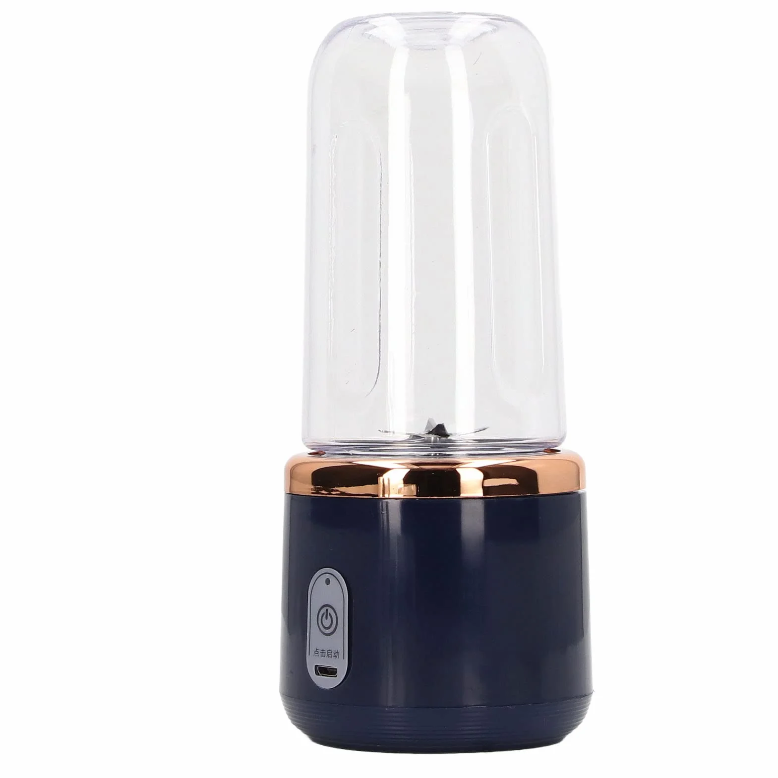 Mini Blender, Bateria 1200 MAh, 6 Ostrzy, Przenośny Blender, pojemność 300 Ml, ładowanie Przez USB do Kawy (Niebieski, 6 ostrzy, pokrywka)