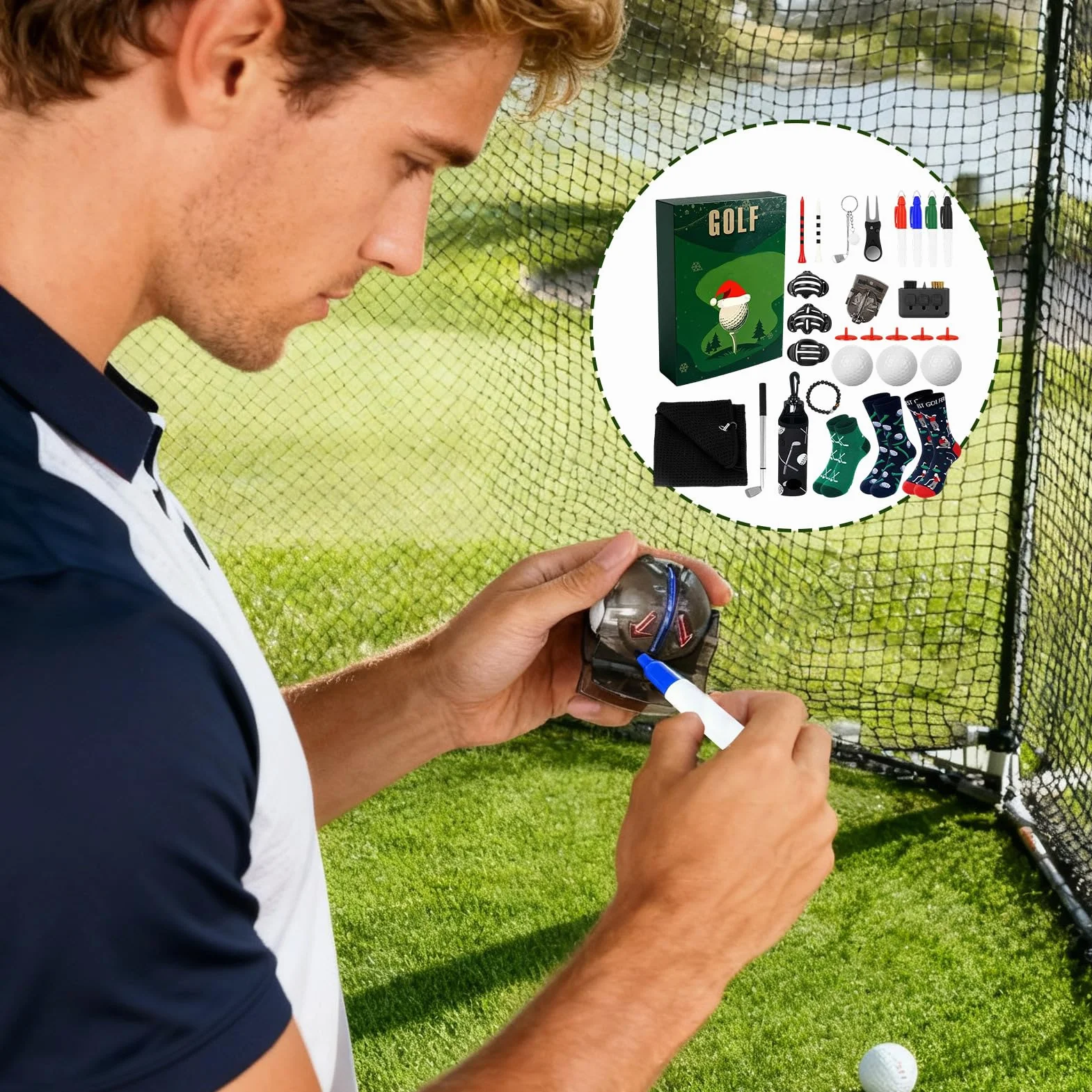 Kalendarz Odliczania do Świąt Bożego Narodzenia 24 Dni Golfowego Odliczania | Akcesoria Golfowe dla Początkujących Gra Sportowa Szkolenie Kurs Impreza Sportowa