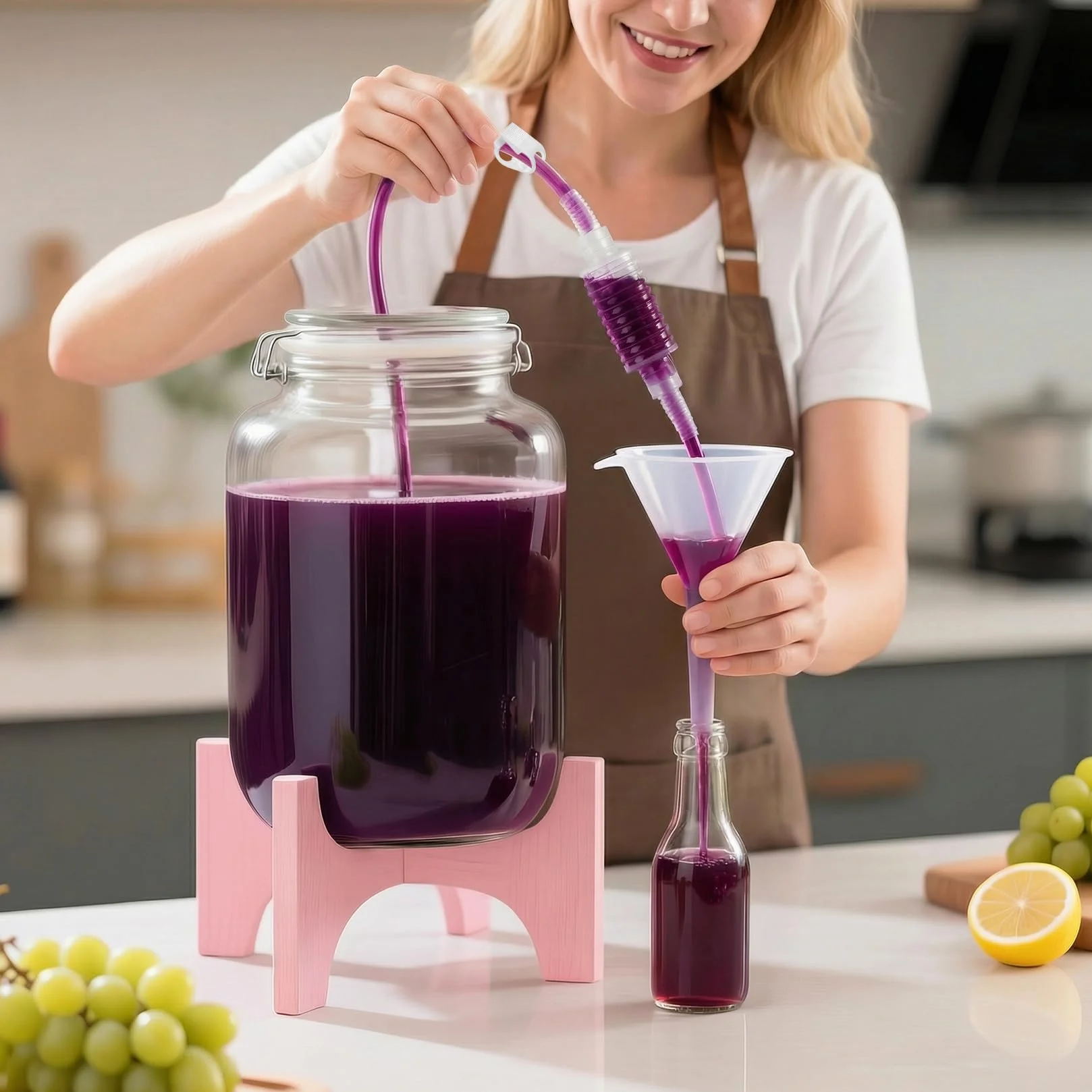 2 sztuki 2,5M silikonowego węża do warzenia syfonowego, wąż syfonowy, sifon do napełniania wina z pompą sifonovą, wąż do wina do napełniania, silikonowy wąż do warzenia syfonowego do warzenia wina i