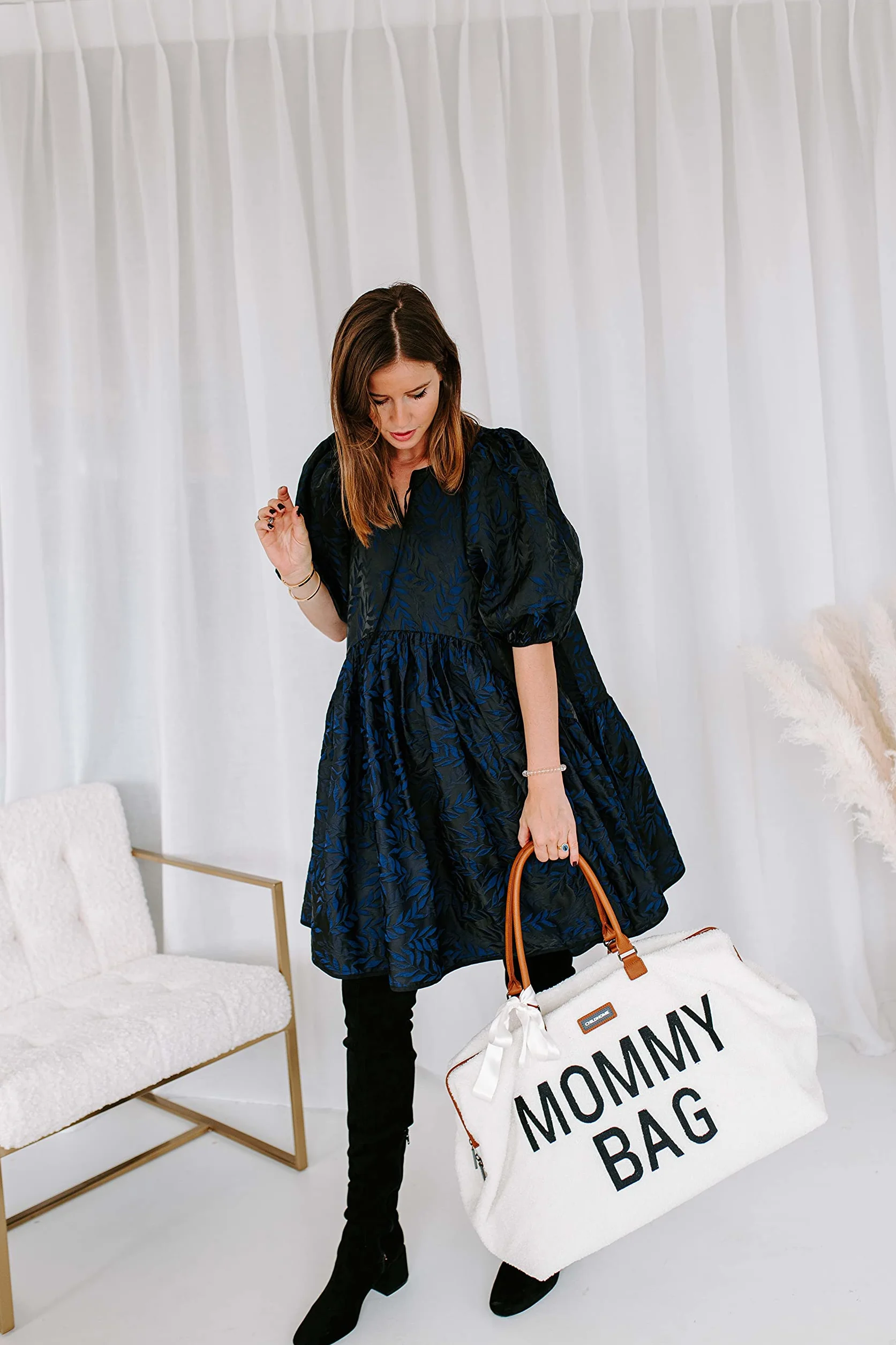 CHILDHOME, Mommy Bag, torba na pieluchy, dla kobiet w ciąży, torba podróżna, duża pojemność, regulowany pasek na ramię, kieszeń izolowana