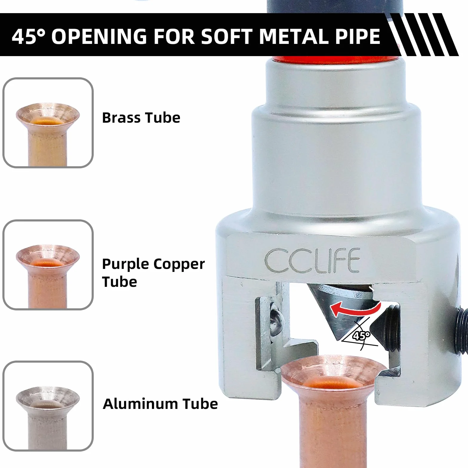 CCLIFE Metrisch Zöllig Taumelbördelgerät Klimaanlage Bördelgerät Bördelwerkzeug für R407c/R410a mit Rohrabschneider | 5-19MM | 3/16"-3/4"