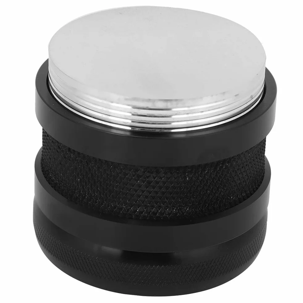 Aluminiowy ubijak do kawy, 58 mm, podwójna głowica, regulowany stamacz espresso, inteligentne narzędzie do wyciskania ziaren kawy z dystrybutorem proszku, profesjonalne akcesoria baristy do domu
