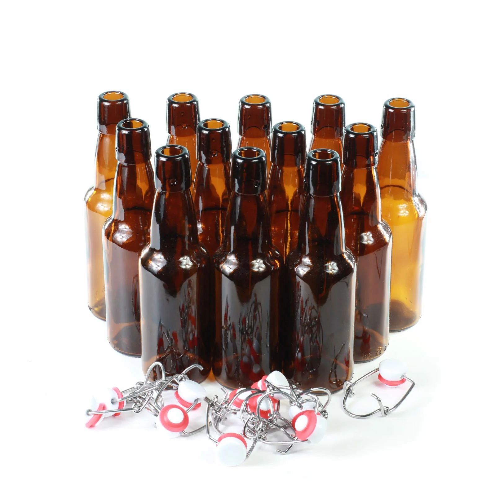 CultusWares Swing Top Butelki - Brązowe Szklane Butelki Korek do Piwa X12 (330 ml)