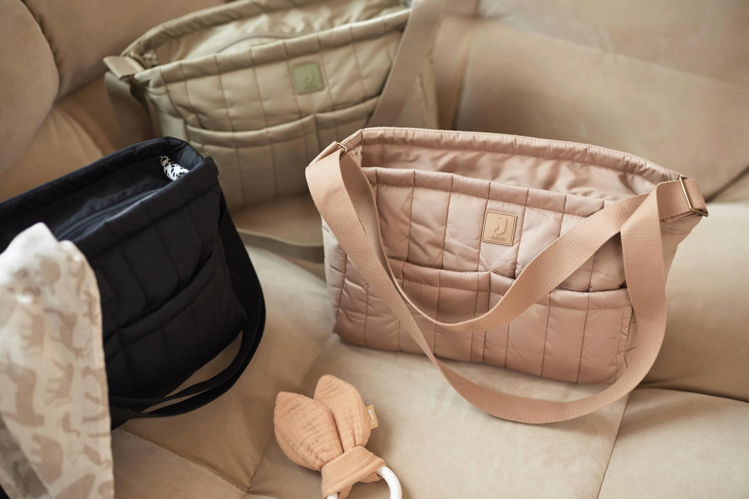 Jollein Torba do wózka dziecięcego – Biscuit – do wózka dziecięcego i wózka spacerowego – Mom Bag – wielofunkcyjna torba dla niemowląt – jasnobrązowa, biszkopt, Współczesny