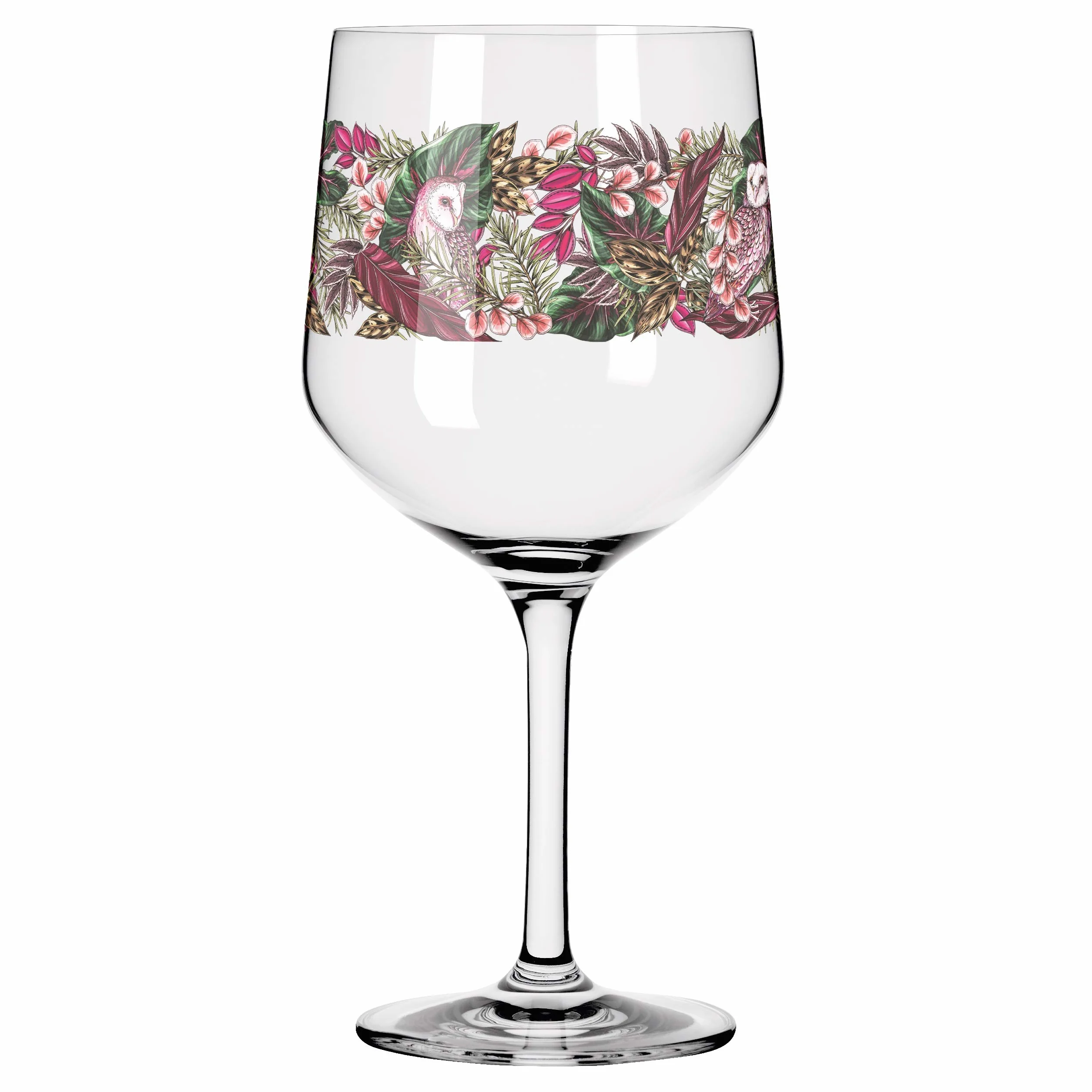 RITZENHOFF 3691002 Kieliszek do ginu, 700 ml, seria Shadow Fauna, zestaw nr 2, 2 sztuki, lampart i sowa - Made in Germany