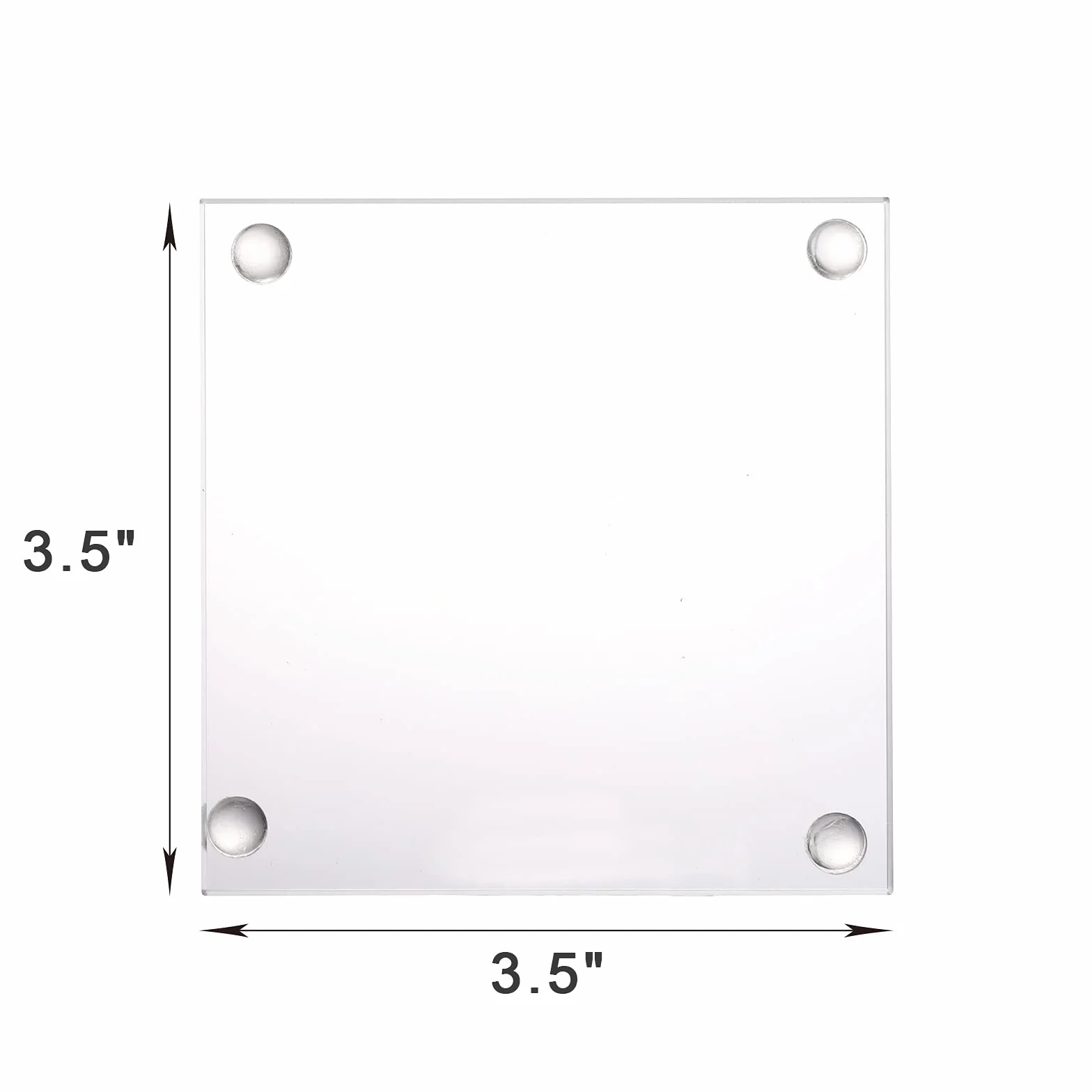 YOUEON Zestaw 6 przezroczystych szklanych podstawek, 8,9 x 8,9 cm, kwadratowa mata ochronna na stół, dekoracyjne szklane talerze na kubki, stoły, kuchnie, dekoracje domu i imprezy