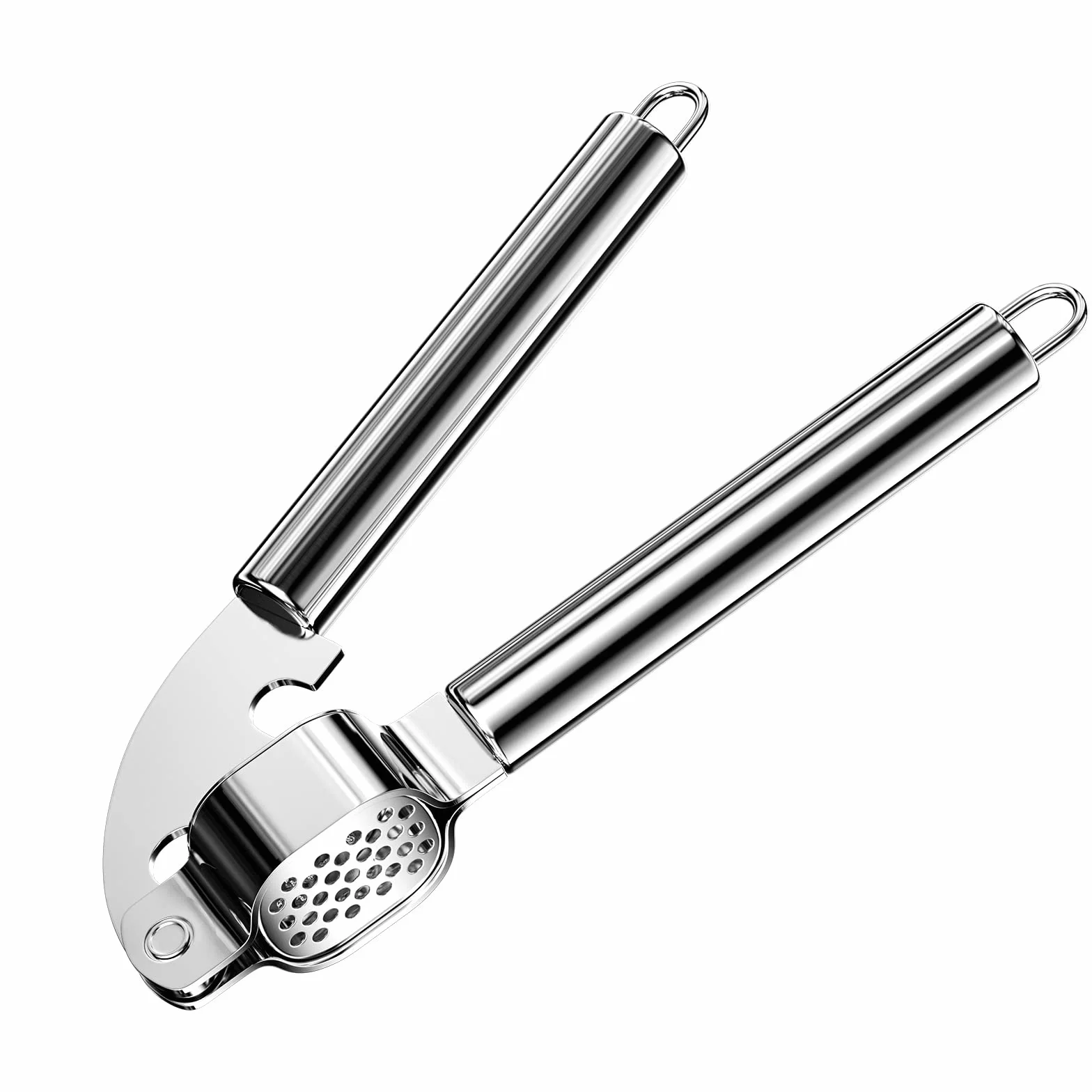 Newaner Prasa do czosnku, ze stali nierdzewnej, 20 cm, praktyczny pomocnik kuchenny, nadaje się do mycia w zmywarce, wygodna i łatwa do czyszczenia, mocna i wytrzymała.