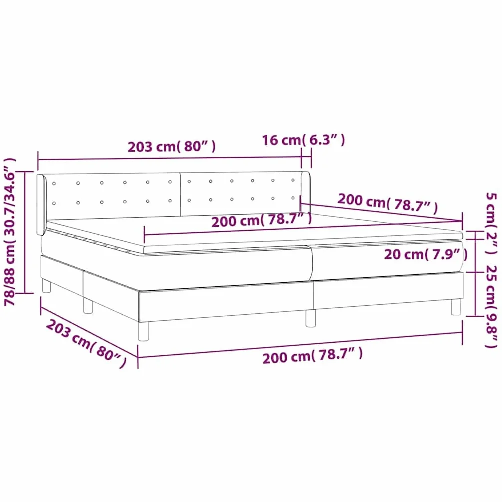 Łóżko kontynentalne z materacem, czarne, 200 x 200 cm, aksamitne łóżko tapicerowane z regulowanym zagłówkiem, rdzeniem ze sprężyn kieszeniowych i ochraniaczem na materac, łóżko rodzinne do