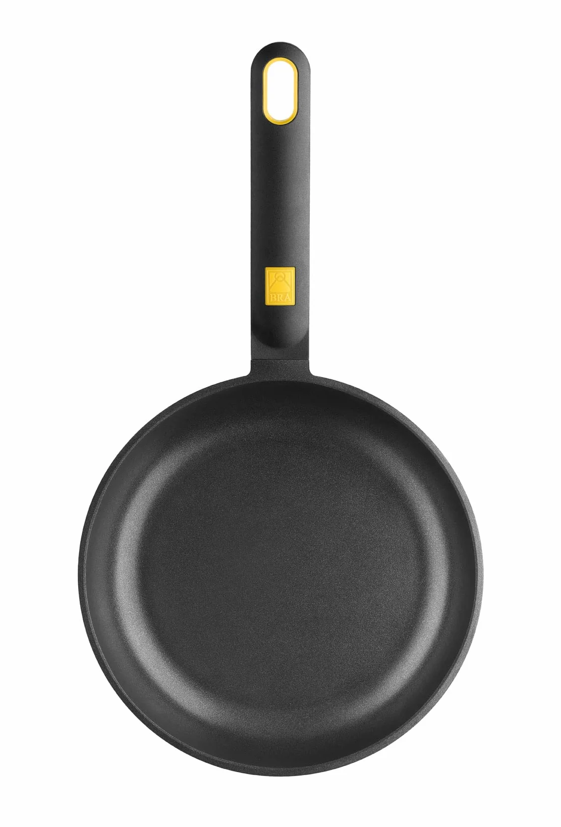 BRA Daily Pro - zestaw 3 patelni odlewu aluminiowego 20-24-28 cm, trójwarstwowa nieprzywierająca bez PFOA, nadają się do wszystkich rodzajów kuchenek i indukcyjnych, kolor czarno-żółty