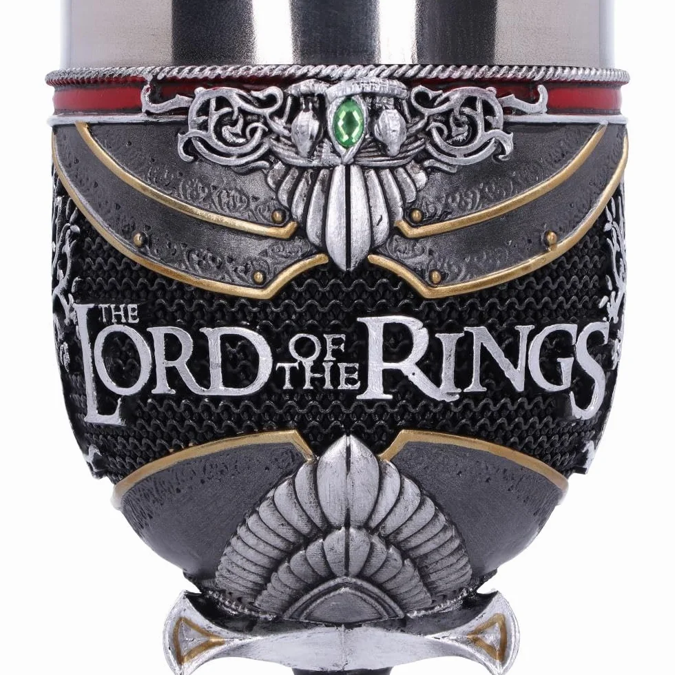 Nemesis Now Oficjalnie licencjonowany kielich Aragorn Władca Pierścieni, srebrny, 19,5 cm