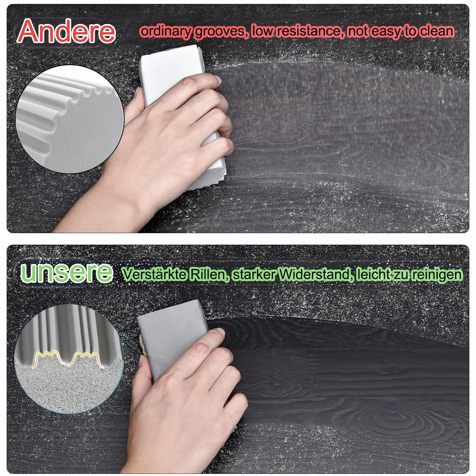 ACONDE 5 sztuk Damp Clean Duster, gąbka do kurzu wielokrotnego użytku, miotełka do wilgotnego kurzu, do czyszczenia żaluzji, szkła, otworów wentylacyjnych