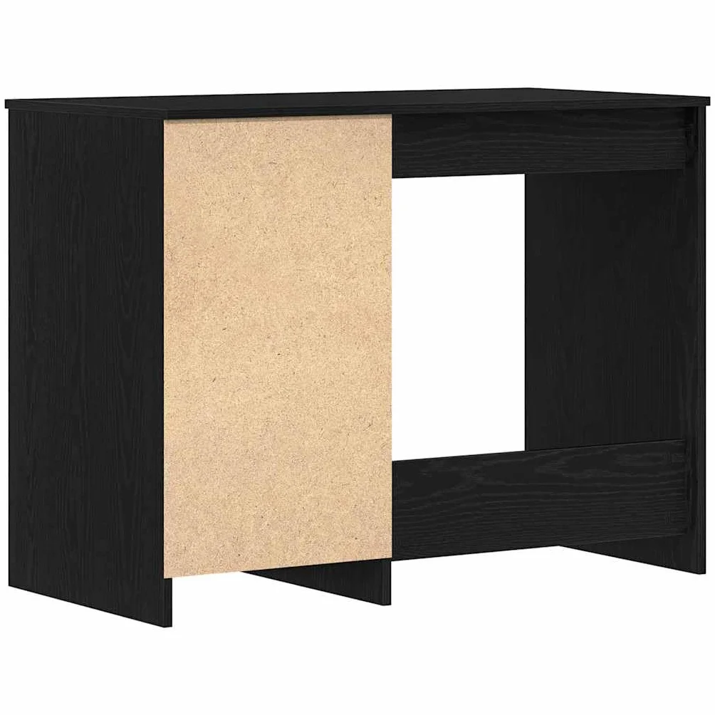 Biurko z materiału drewnopochodnego w kolorze czarnym o wyglądzie dębu 100 x 50 x 76 cm z miejscem do przechowywania komputera, laptopa, komputera, biura i domowego biura, kompaktowe do nauki