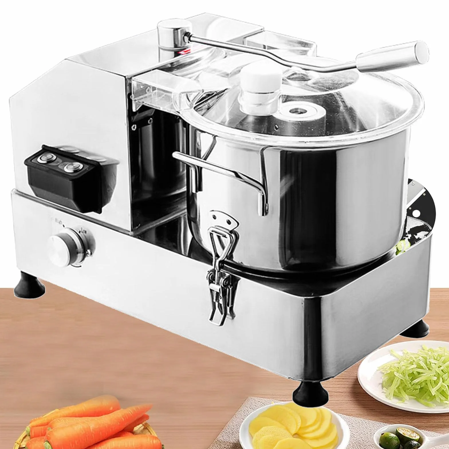 Elektryczny robot kuchenny młynek do mięsa komercyjny nóż do warzyw ze stali nierdzewnej, blender i siekacz do warzyw, owoców, ziaren, pojemność 9 l