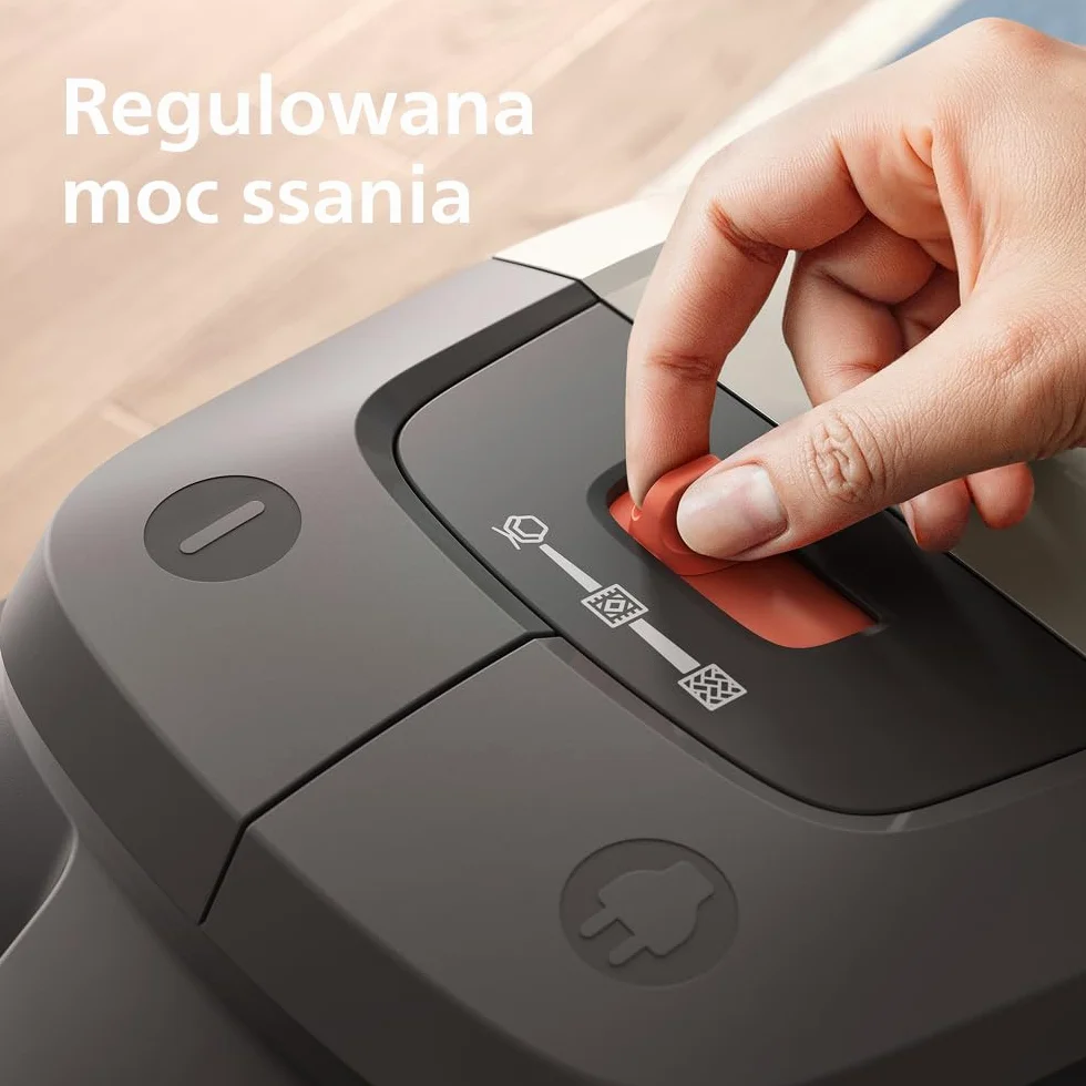 Odkurzacz workowy Philips Seria 2000 – Kompaktowy i lekki, silnik 800 W, filtr HEPA wyłapuje 99,9% kurzu, końcówka wielofunkcyjna, zasięg 9 m, duży worek na kurz (XD2142/12)