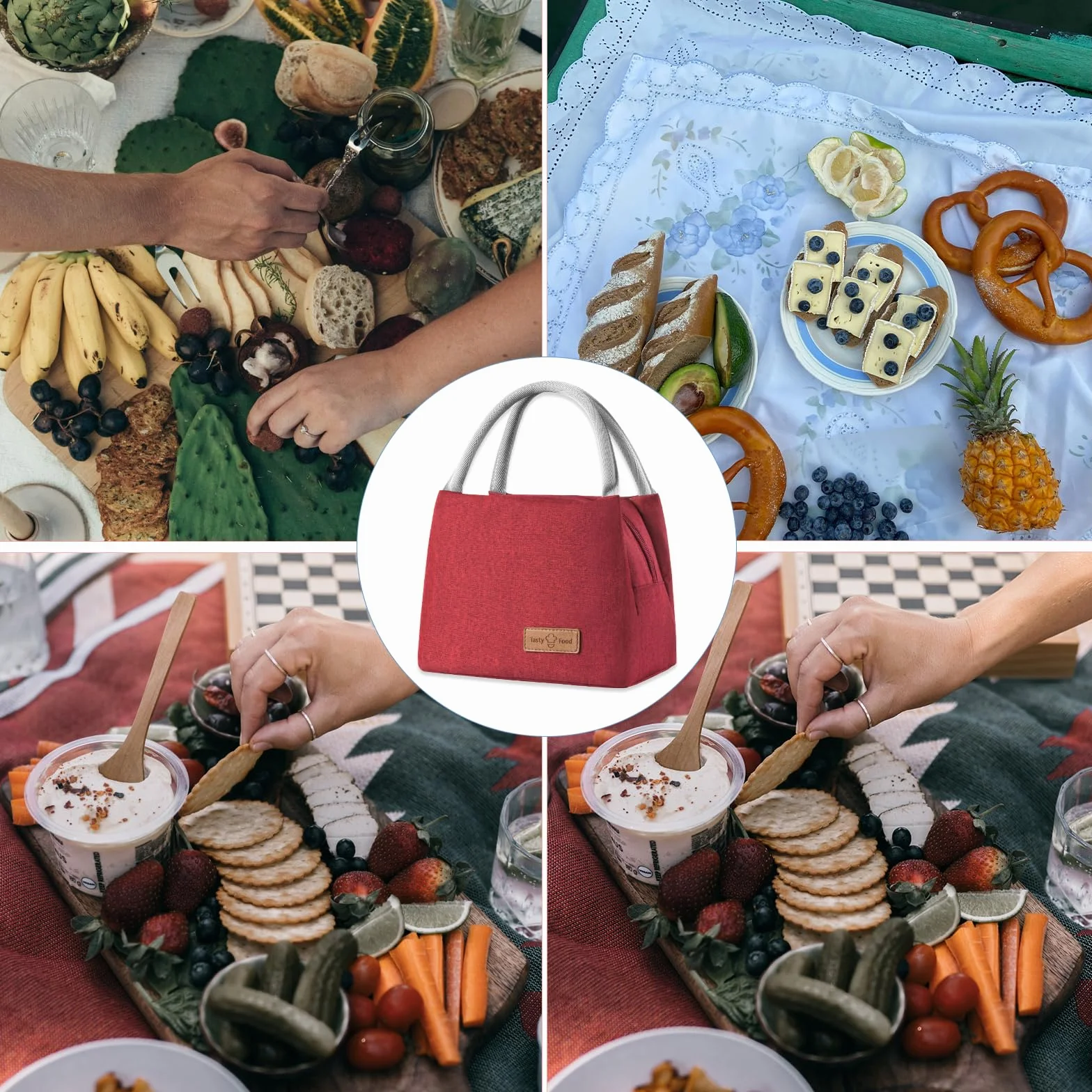 Torba na lunch dla kobiet i mężczyzn, izolowane pudełko na lunch dla dorosłych, torby na lunch, wielokrotnego użytku chłodzące pudełko na lunch, pojemnik na żywność, izolowana torba na