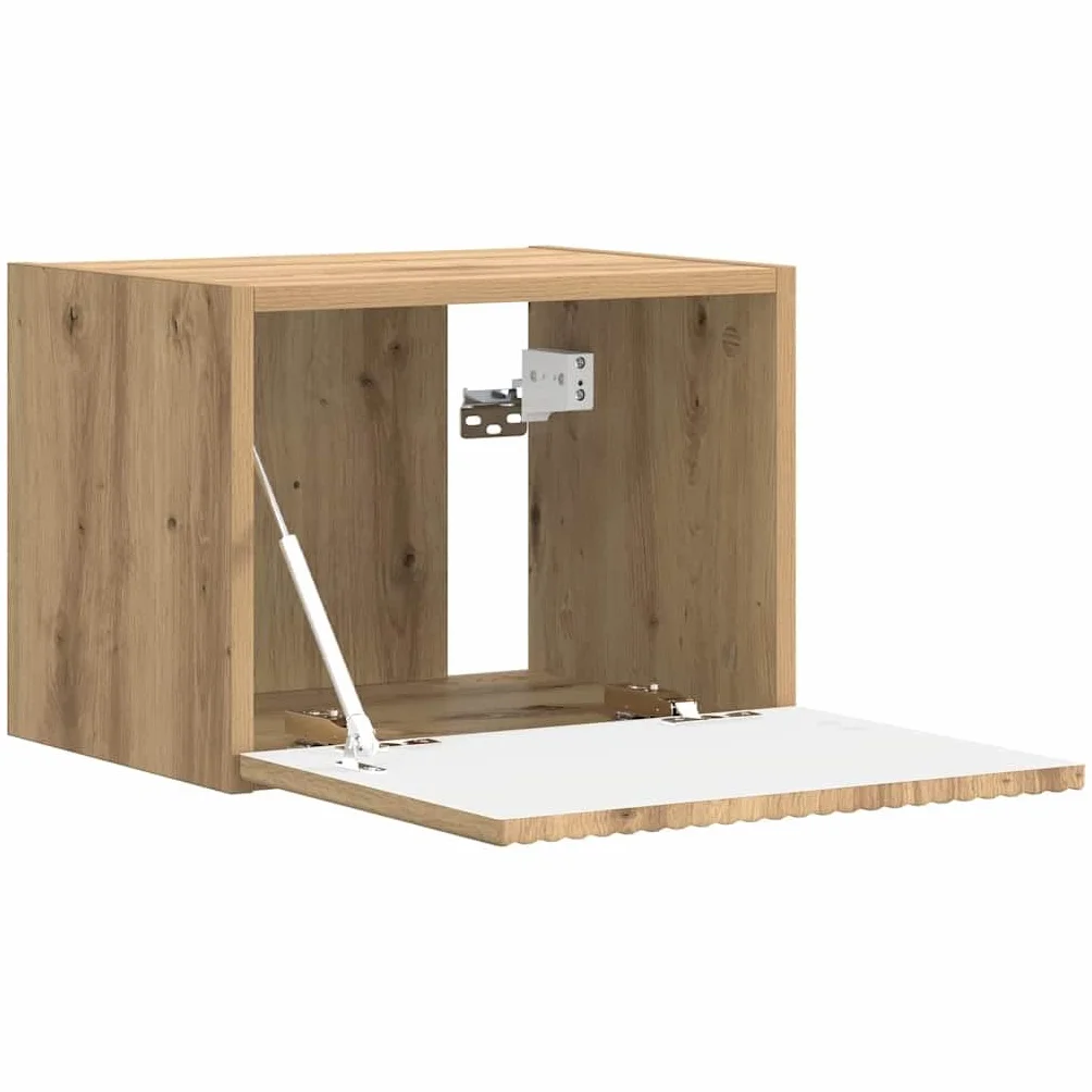 Hothingwell 2-częściowa szafka pod telewizor ścienna drewno D Ingenierie Chene | Drzwi obrotowe 90°, półki ścienne, nowoczesny design, łatwa pielęgnacja