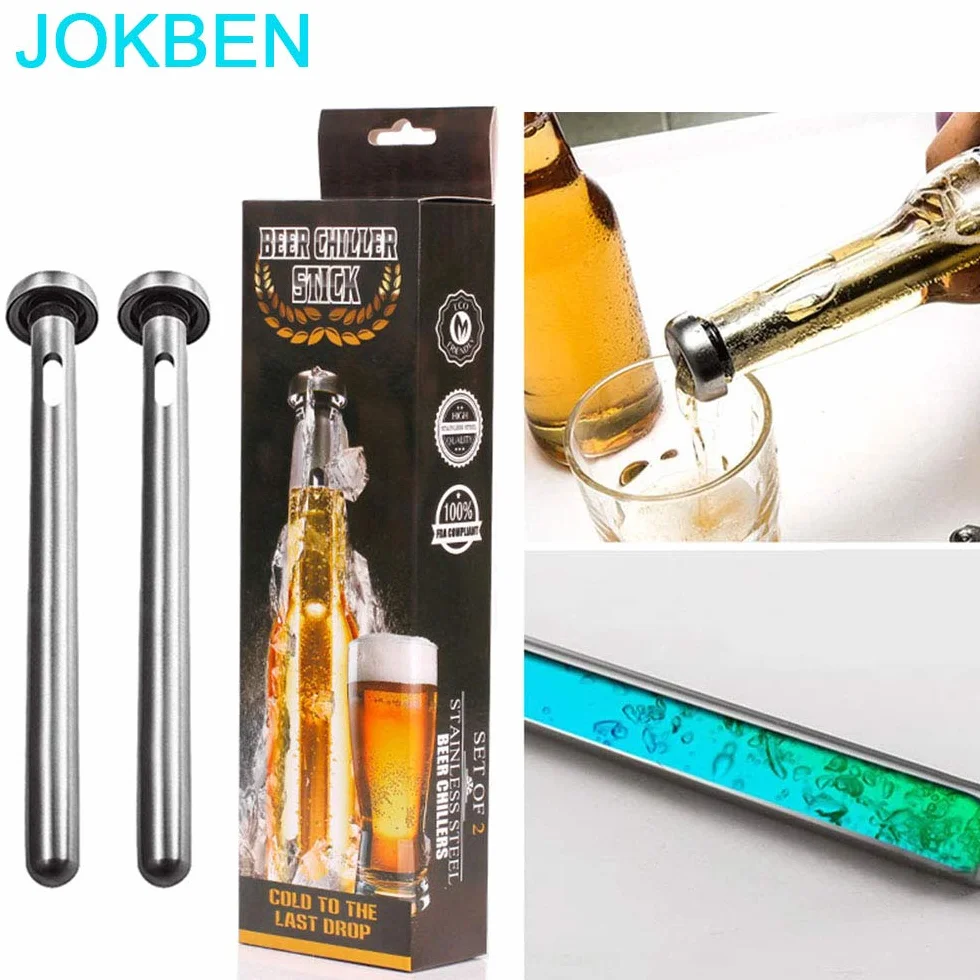 Chłodziarka do piwa ze stali nierdzewnej Stick Drink Bottle Rod Instant Portable Cooling Sticks Merrday ze stali nierdzewnej kubek do warzenia piwa brzeczka Chiller do domu, basenu, plaży i grilla