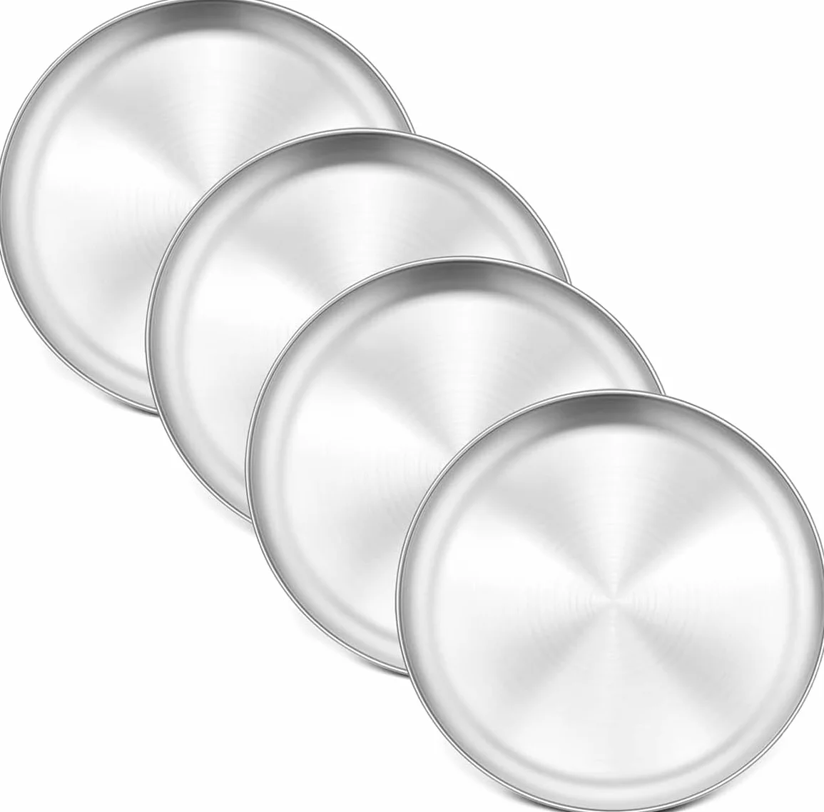 Aluminiowa forma do pizzy, 12 cali, szeroki rant – zestaw 4 sztuk