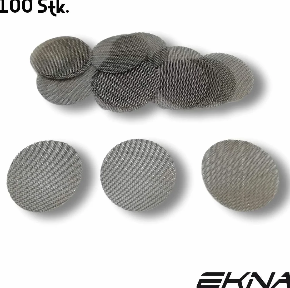 EKNA Sitka ze stali 100 szt. - drobne - 30 mm - sitko do fajki ze stali nierdzewnej - sitko ze stali nierdzewnej duże (100 szt.)