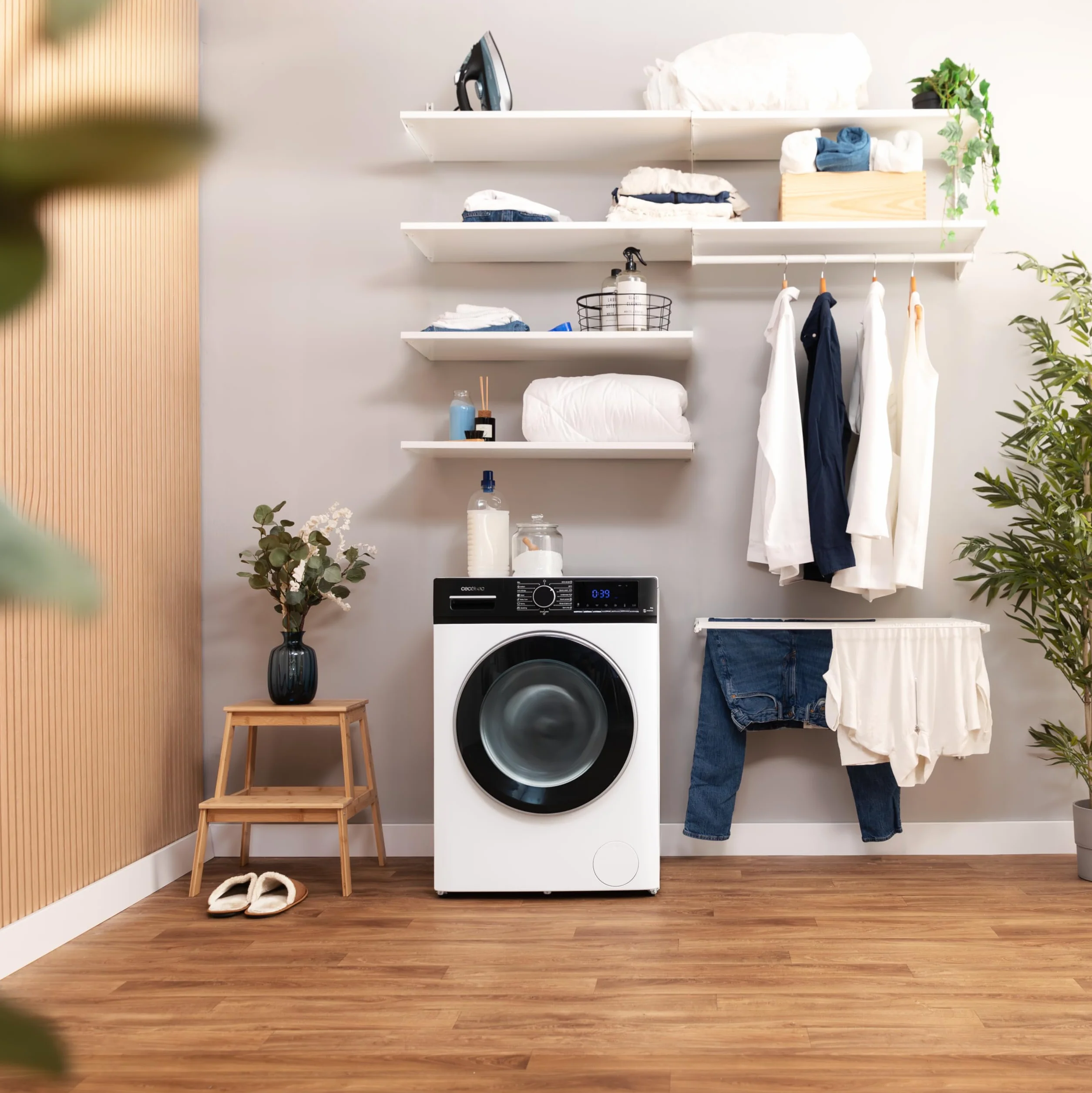 Cecotec Pralka ładowana od przodu 7 kg Bolero Dresscode 7610 Inverter A. Ładowanie przednie białe 7 kg pojemności, 1400 obr./min, klasa A, funkcja parowa, silnik inwerterowy Plus, 15 programów