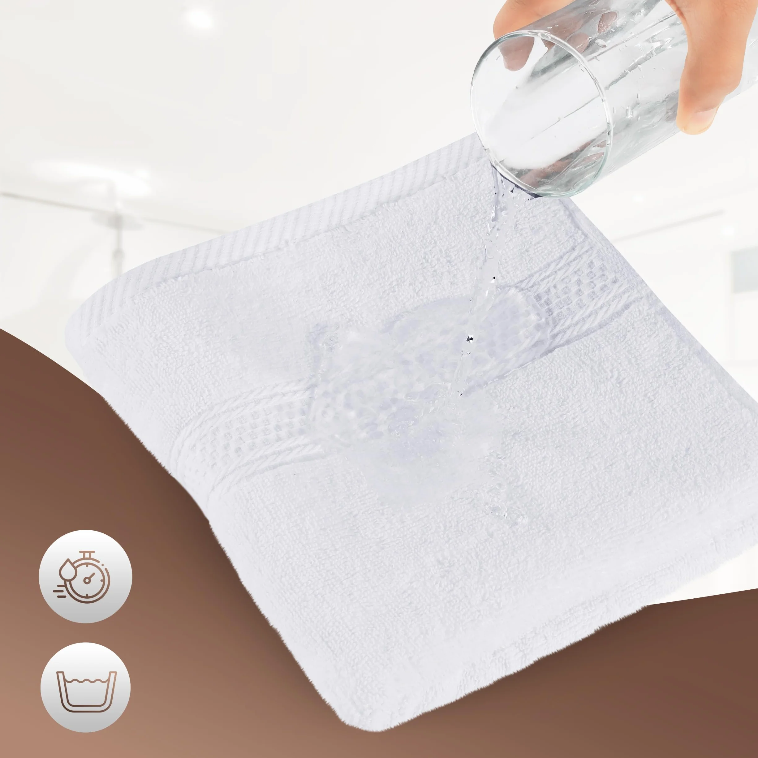 Utopia Towels - Zestaw 6 (50 x 100 cm), ręczniki kąpielowe, ręczniki toaletowe o wysokiej chłonności z haczykiem, 100% bawełna pierścień przędzalniczy z haczykiem (Biały)