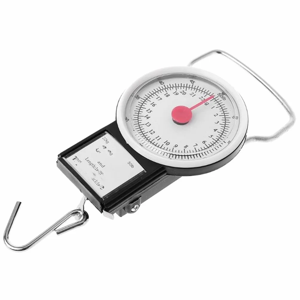 JFDBGU 22kg/50lb Portable Hanging Scale Balance Fish Hook Weighing Kitchen Measuring Tape Fishing Scales