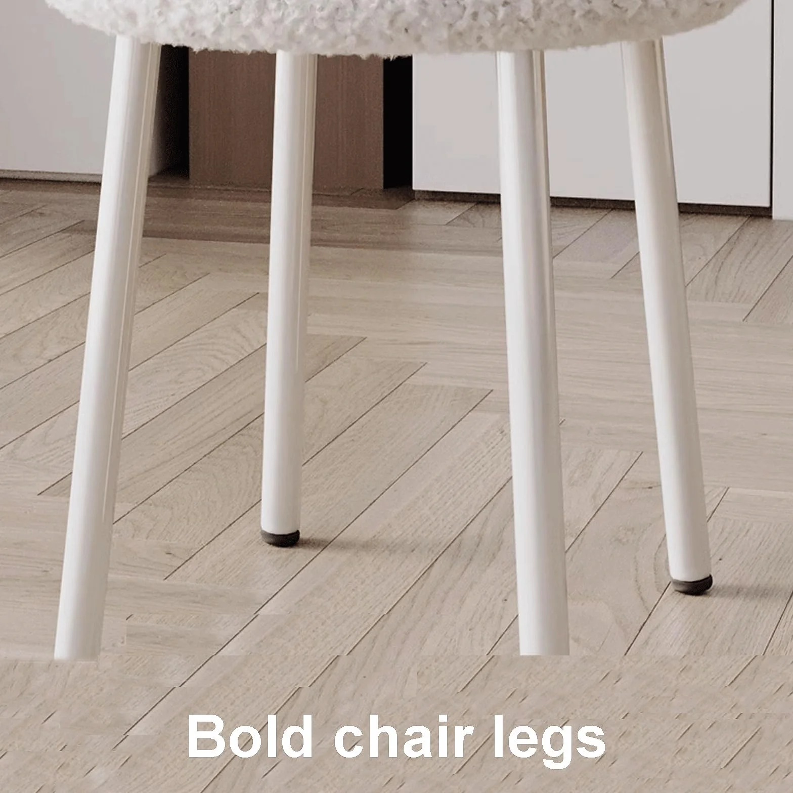 Modern Vanity Chair with Back Bow-tie Carbon Steel Lambswool 35x35x67cm Pink