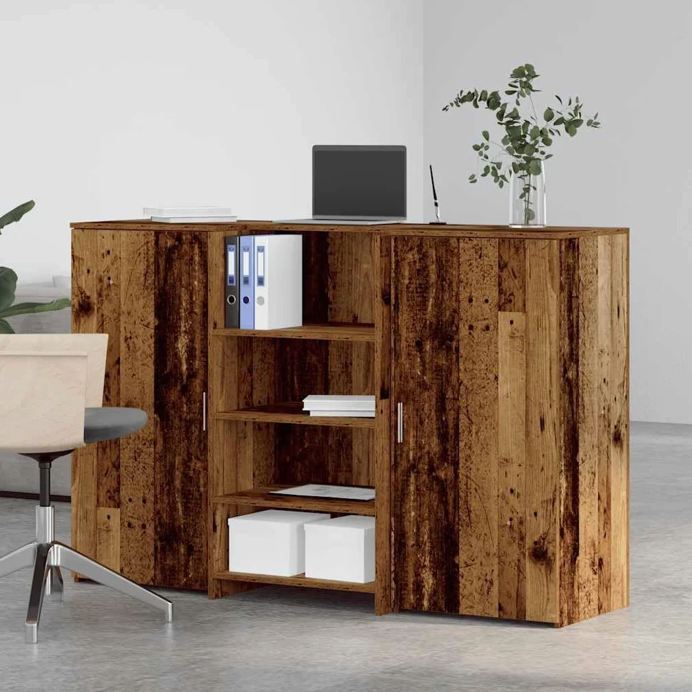 Stolik recepcyjny Stary Drewniany Recepcja Counter z schowkiem i wszechstronnym projektem dla biur 155 x 50 x 103,5 cm