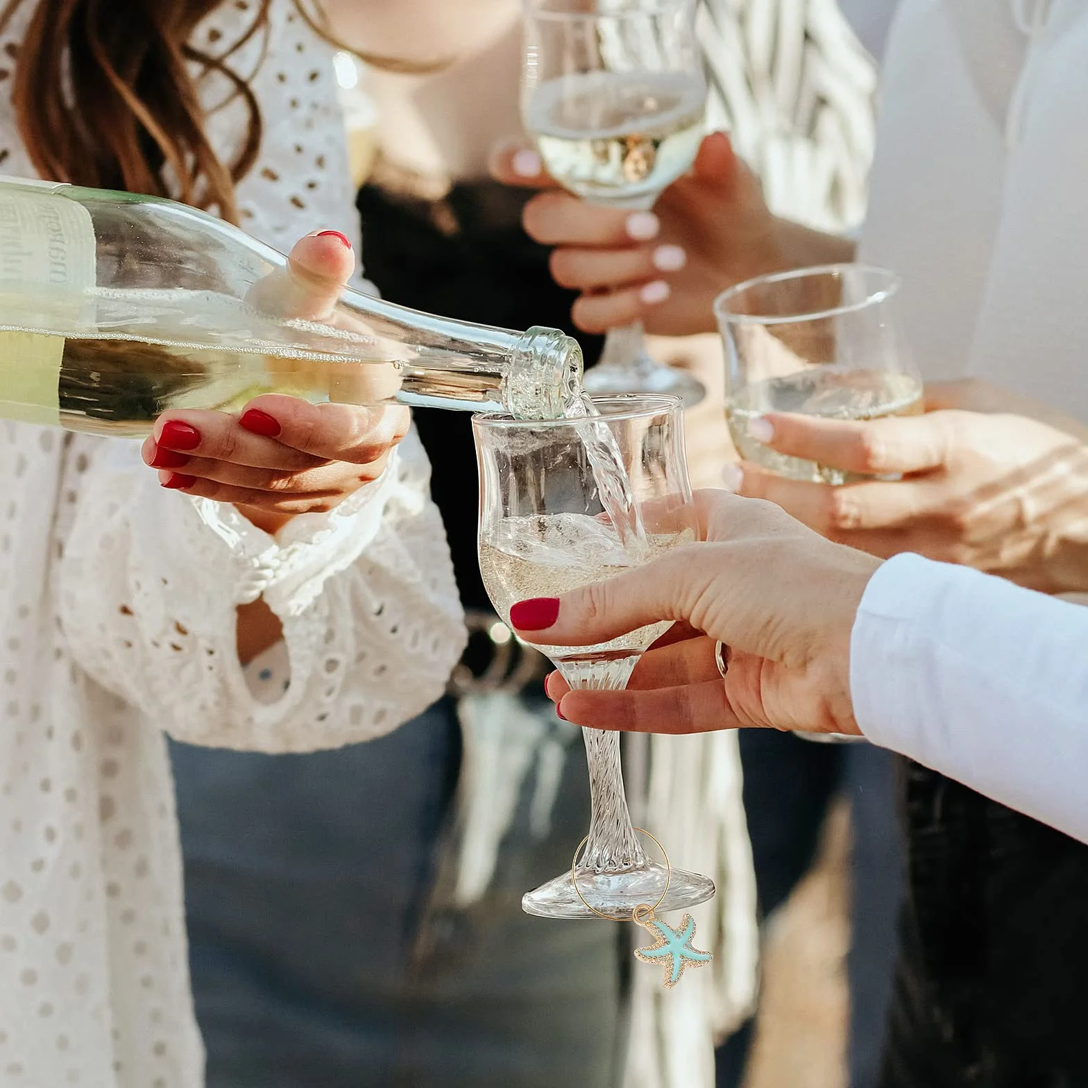 Abeillo Zawieszki do kieliszków na wino, znaczniki, do koktajli, szampana, na wieczór panieński, upominki świąteczne, dekoracje świąteczne, 30 szt., Żywica