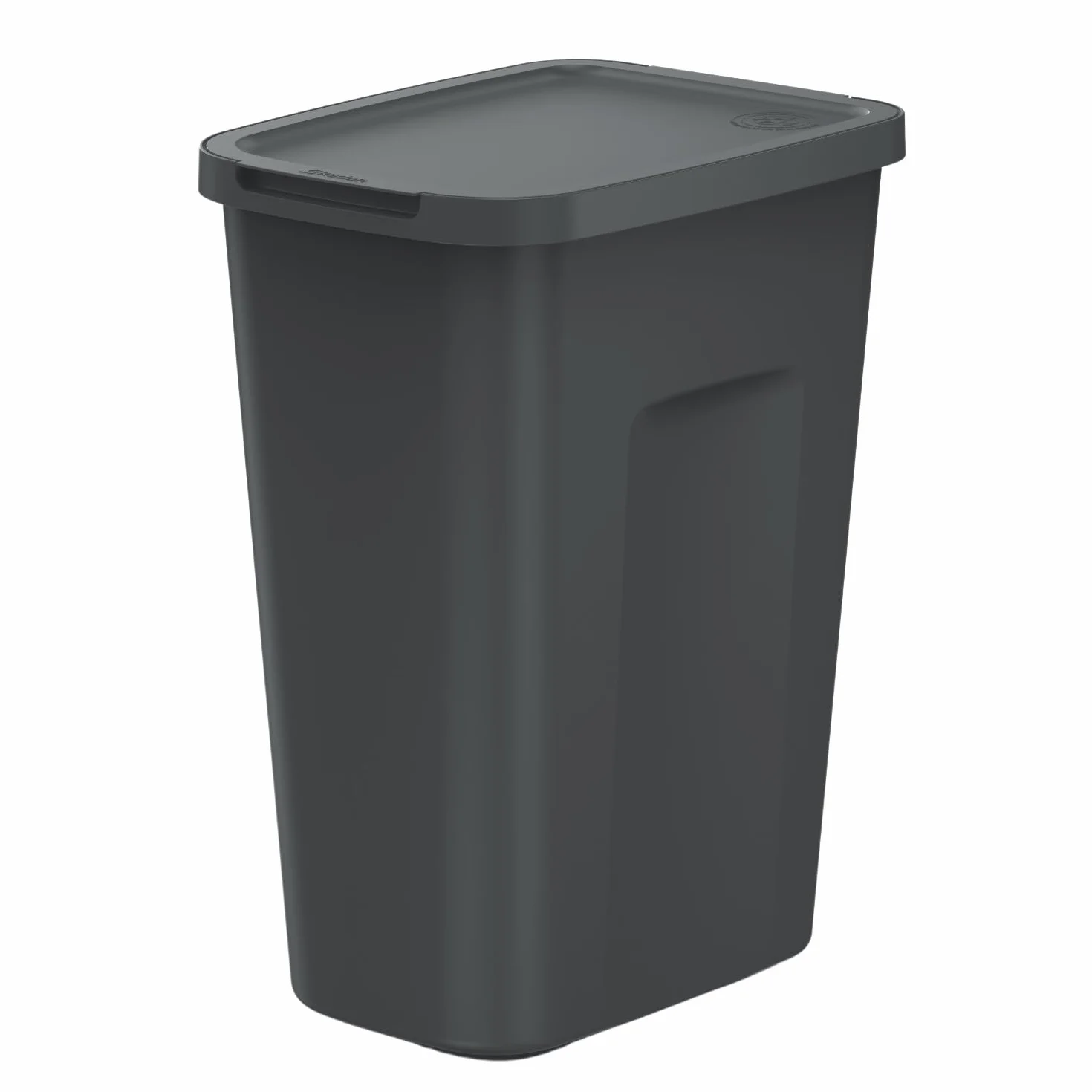 Keden COMPACTA Q PLUS kosz na śmieci, wytrzymały kosz na śmieci z pokrywką, tworzywo sztuczne, praktyczne i estetyczne rozwiązanie do domu, biura, kosz na śmieci (czarny, 35 l)